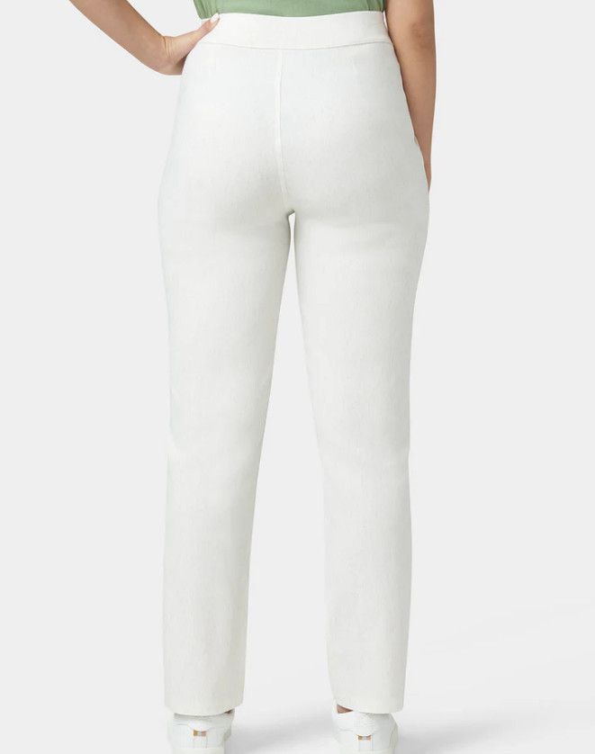 Other Hue U24382 Linen Straight Leg Pants Off White ( M ) Size 30" / US 8 / IT 44 - 2 Thumbnail