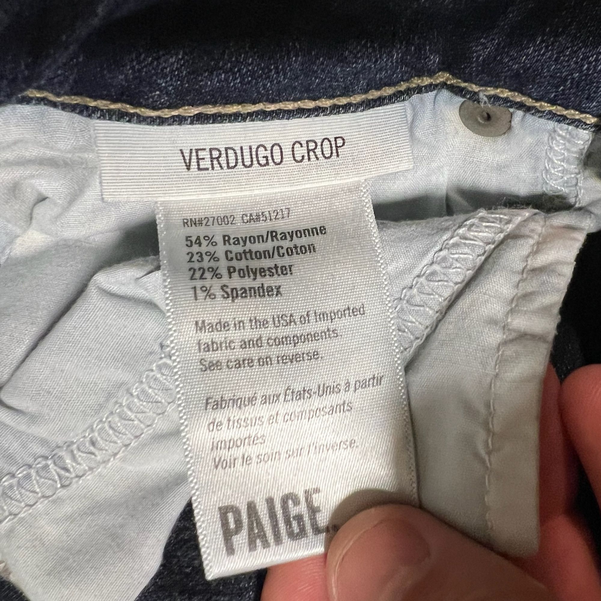 Paige Paige Verdugo Crop Denim Jeans Womens XXS Size 26 Blue Skinn Size 26" / US 2 / IT 38 - 5 Thumbnail