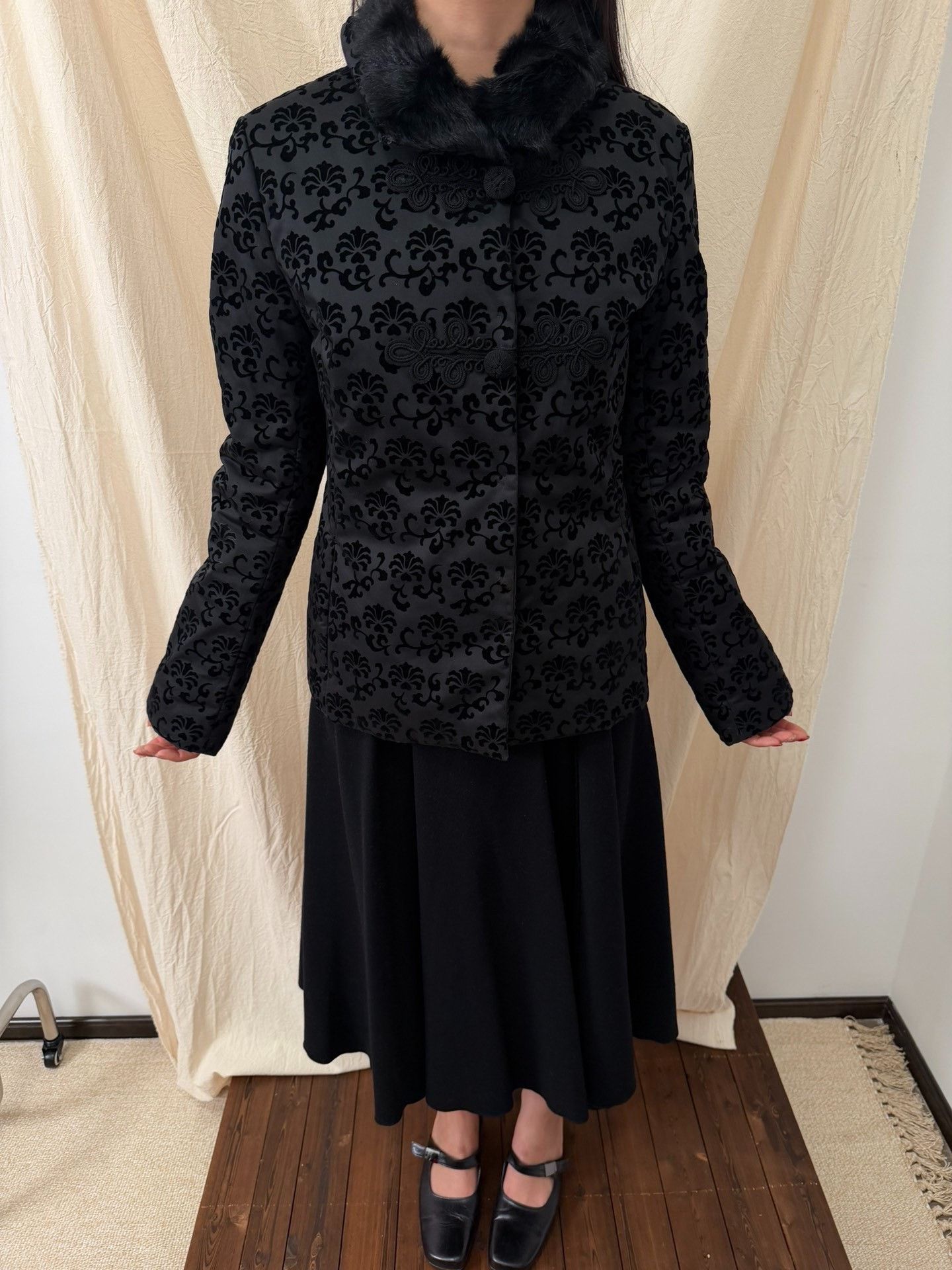 Vivienne Tam Vivienne Tam Flocked Print Chinese Button Coat Size S / US 4 / IT 40 - 1 Thumbnail