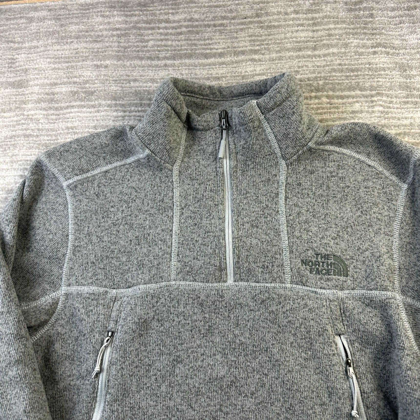 The North Face The North Face Sweater Mens L Gray Fleece 1/4 Zip Pullover Outdoor Hiking Size US L / EU 52-54 / 3 - 3 Thumbnail