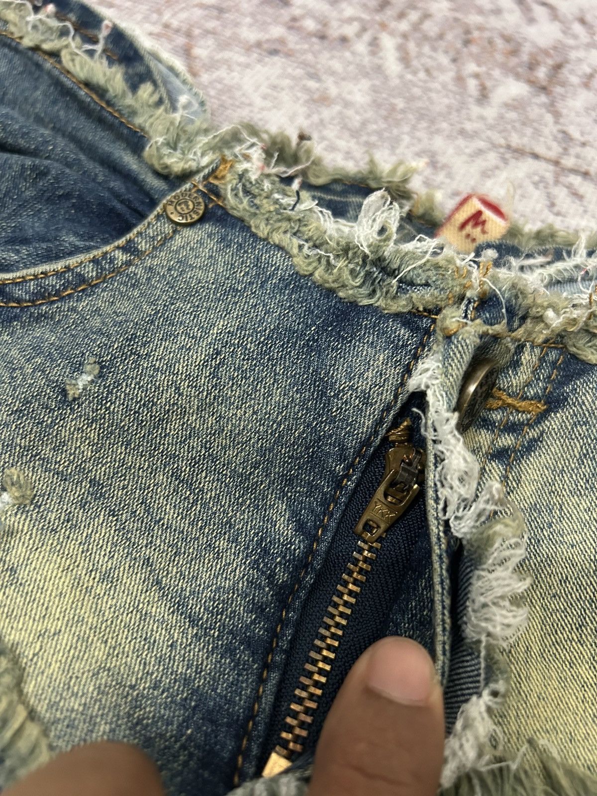 If Six Was Nine Modernistic Acid Wash Multi Pocket Flare Jeans Size US 28 / EU 44 - 15 Thumbnail