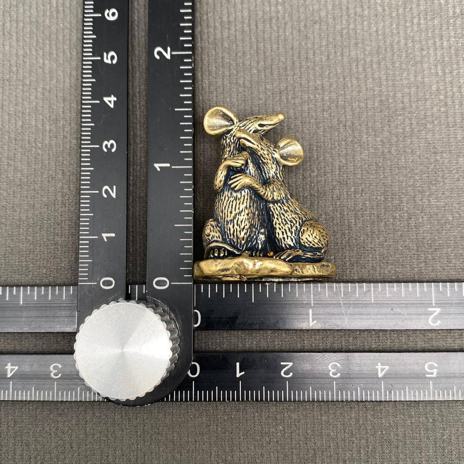 Other Brass Figurine of Two Embracing Mice Miniature Size ONE SIZE - 3 Thumbnail