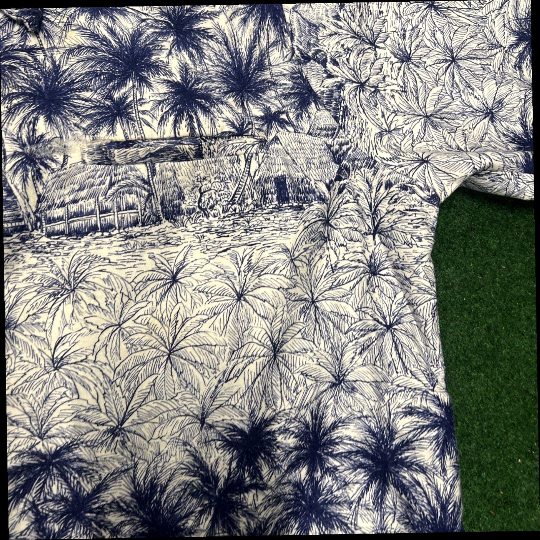 Vintage Vintage Hawaiian Shirt Mens by Andrade Honolulu Sz Large Classic Blue Flowers Size US M / EU 48-50 / 2 - 5 Thumbnail