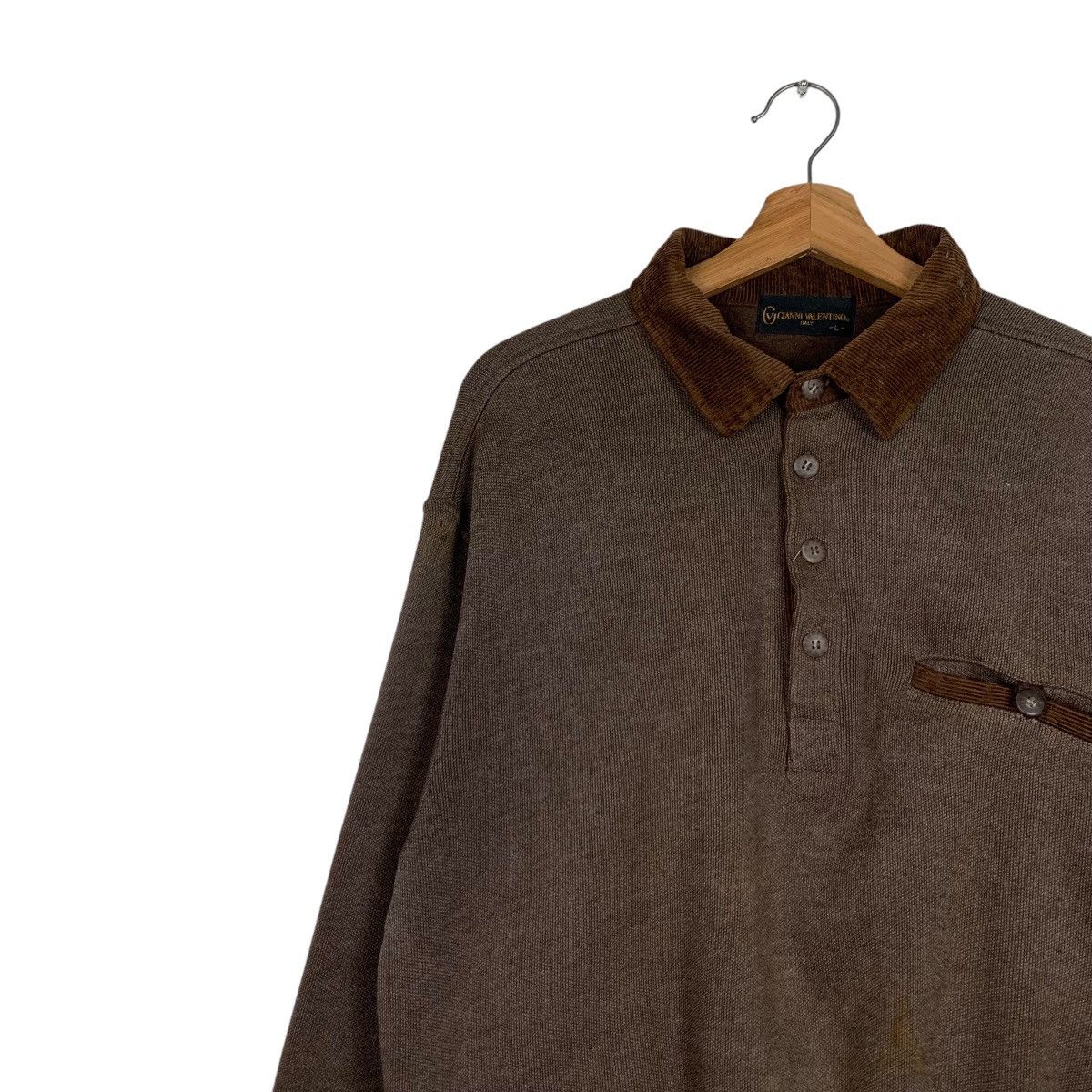Gianni Valentino GIANNI VALENTINO Half Button Polo Sweatshirt #1945-C85 Size US L / EU 52-54 / 3 - 6 Thumbnail