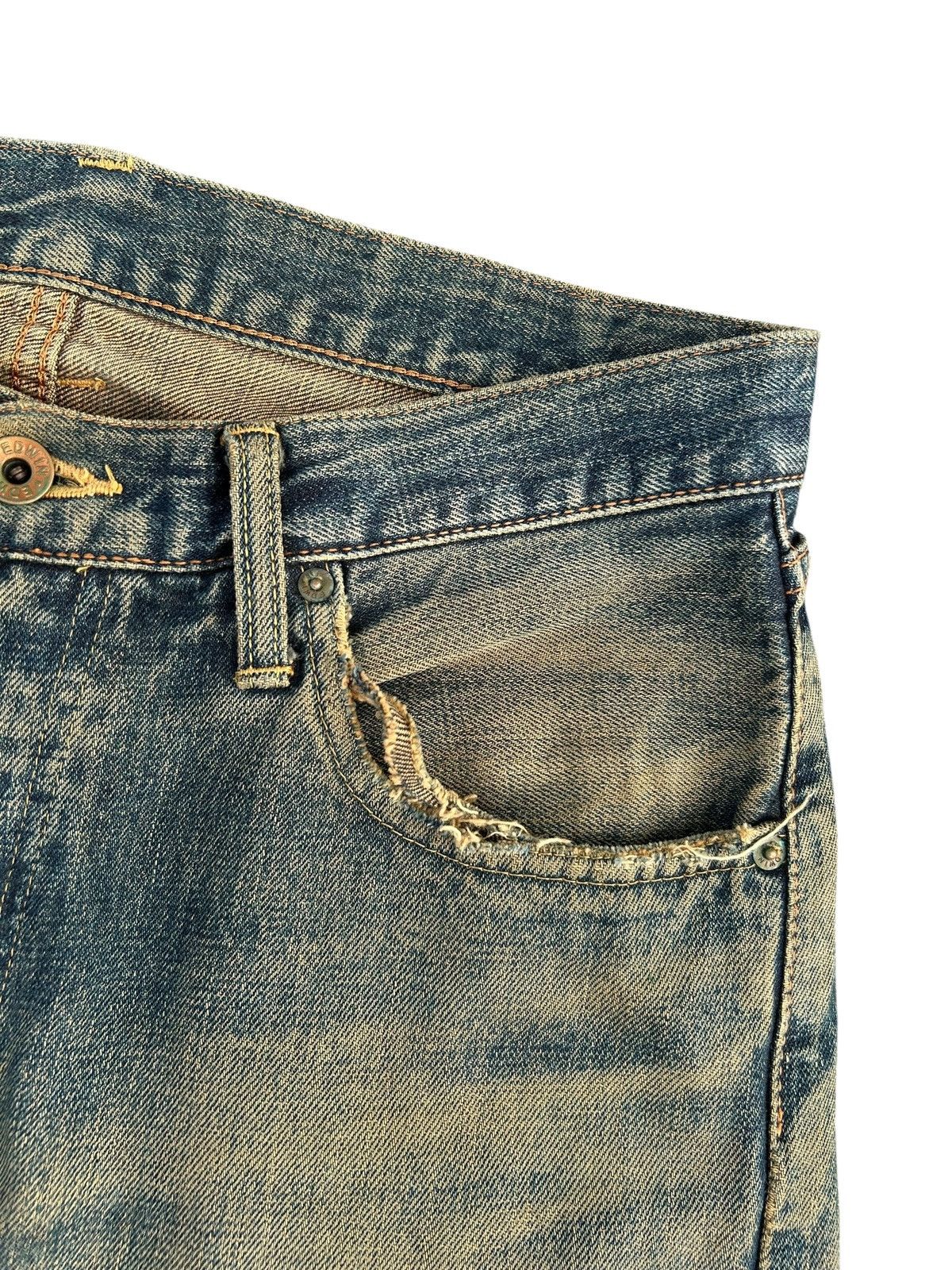 Kapital Thrashed Vintage Edwin 505X Selvedge Rusty Denim Jeans Size US 31 - 7 Thumbnail