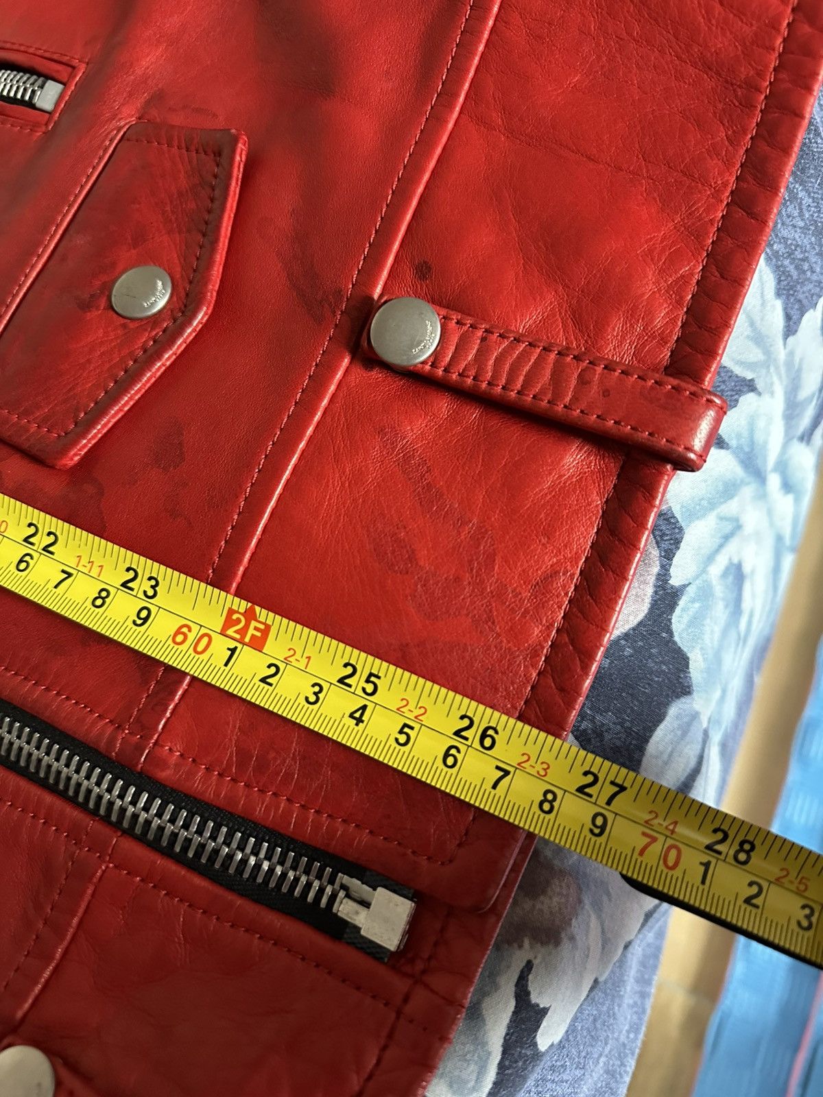 Saint Laurent Paris [50] SS14 Red L01 Lambskin leather jacket Size US M / EU 48-50 / 2 - 23 Thumbnail