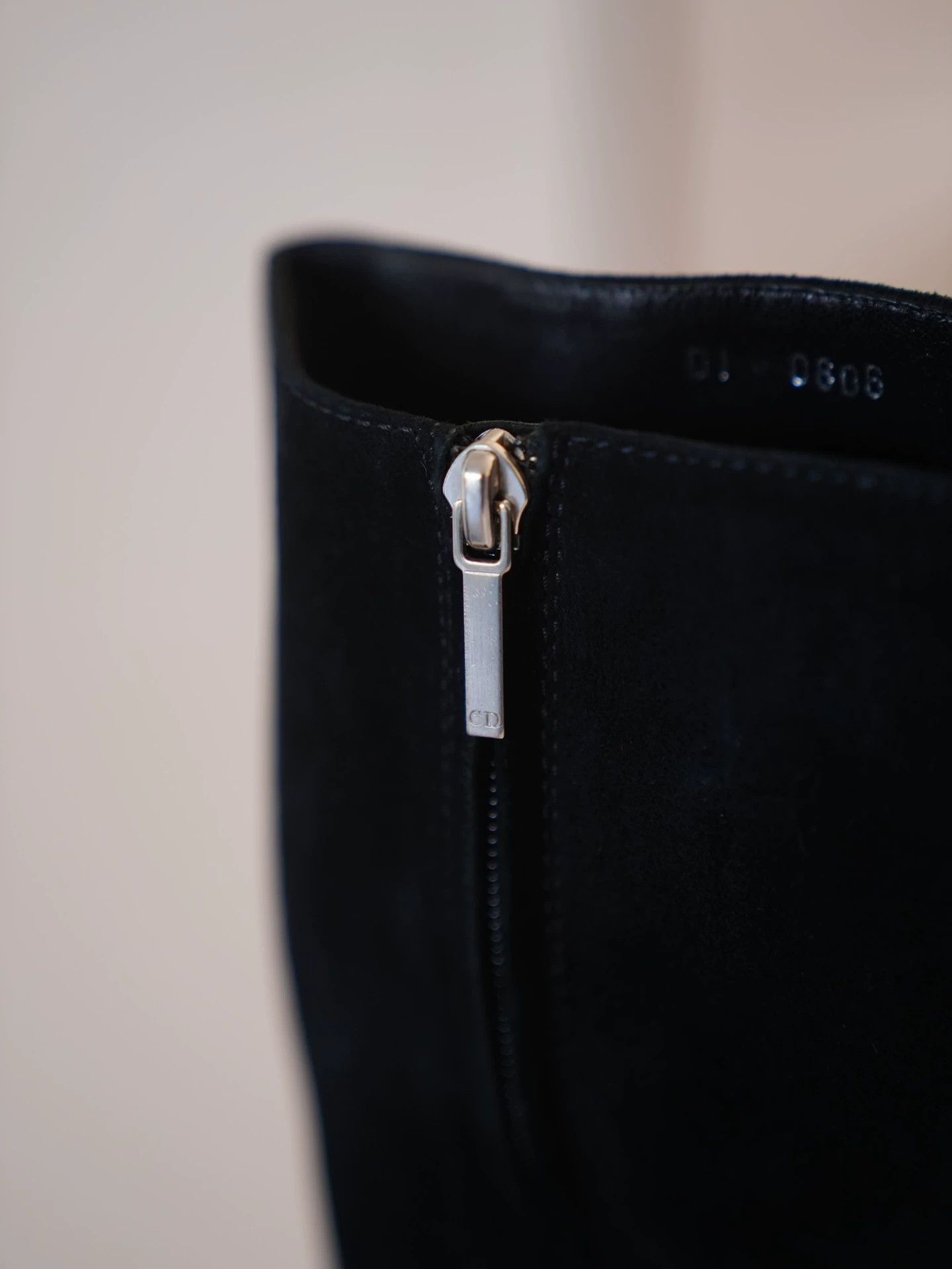 Dior Dior by John Galliano 2000s Black Silver Suede Knee Boot Size US 8 / IT 38 - 6 Thumbnail