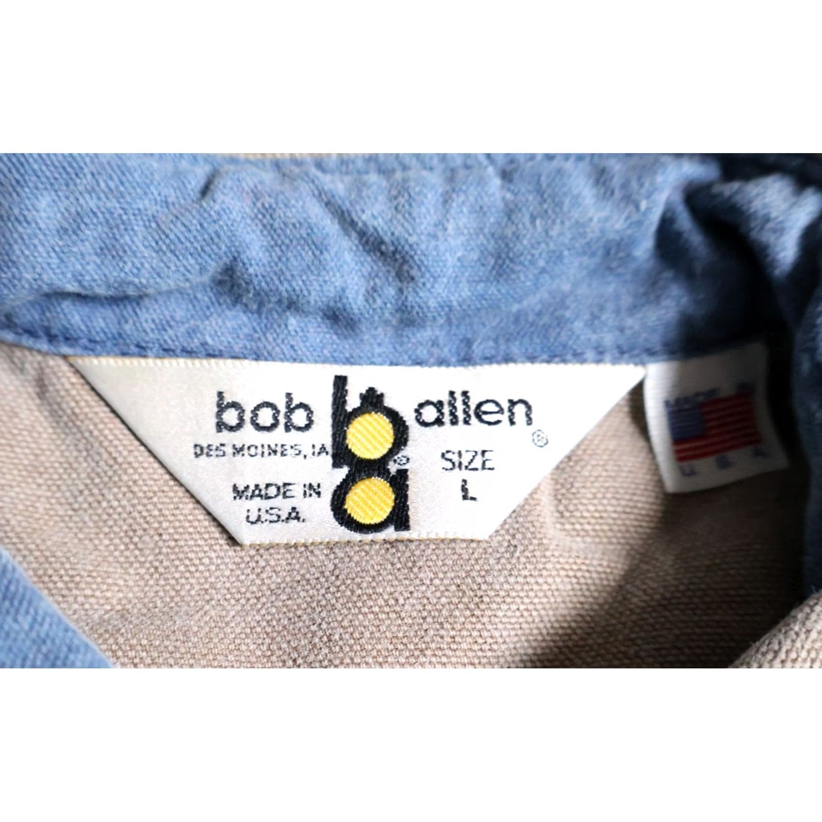 Vintage VINTAGE Bob Allen Canvas Shooting Shirt Men's Large Blue Beige Relaxed Fit Outdoor Size US L / EU 52-54 / 3 - 3 Thumbnail