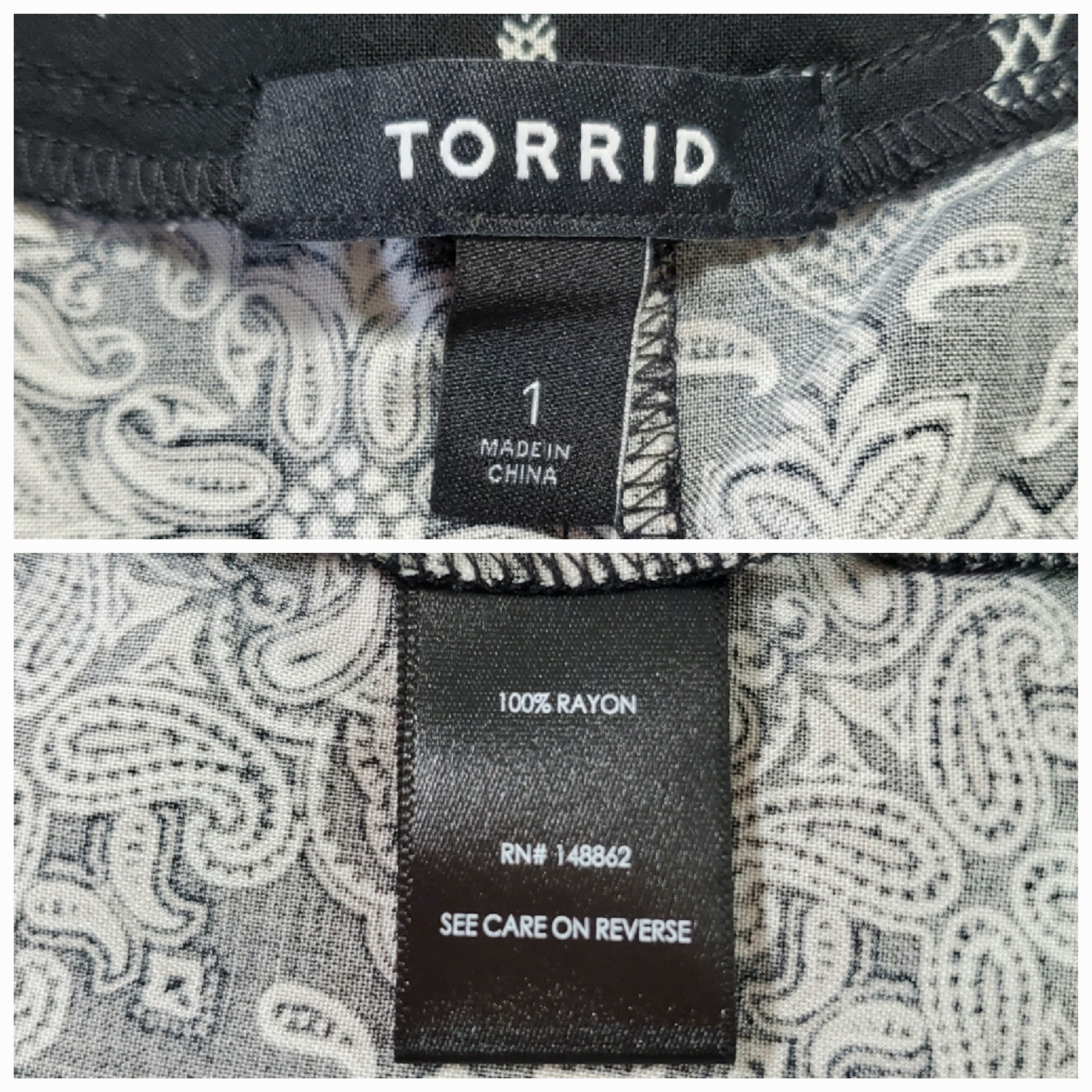 Torrid Torrid Size 1/1X Duster Robe Kimono Blazer Black White Flowy Size XL / US 12-14 / IT 48-50 - 8 Thumbnail