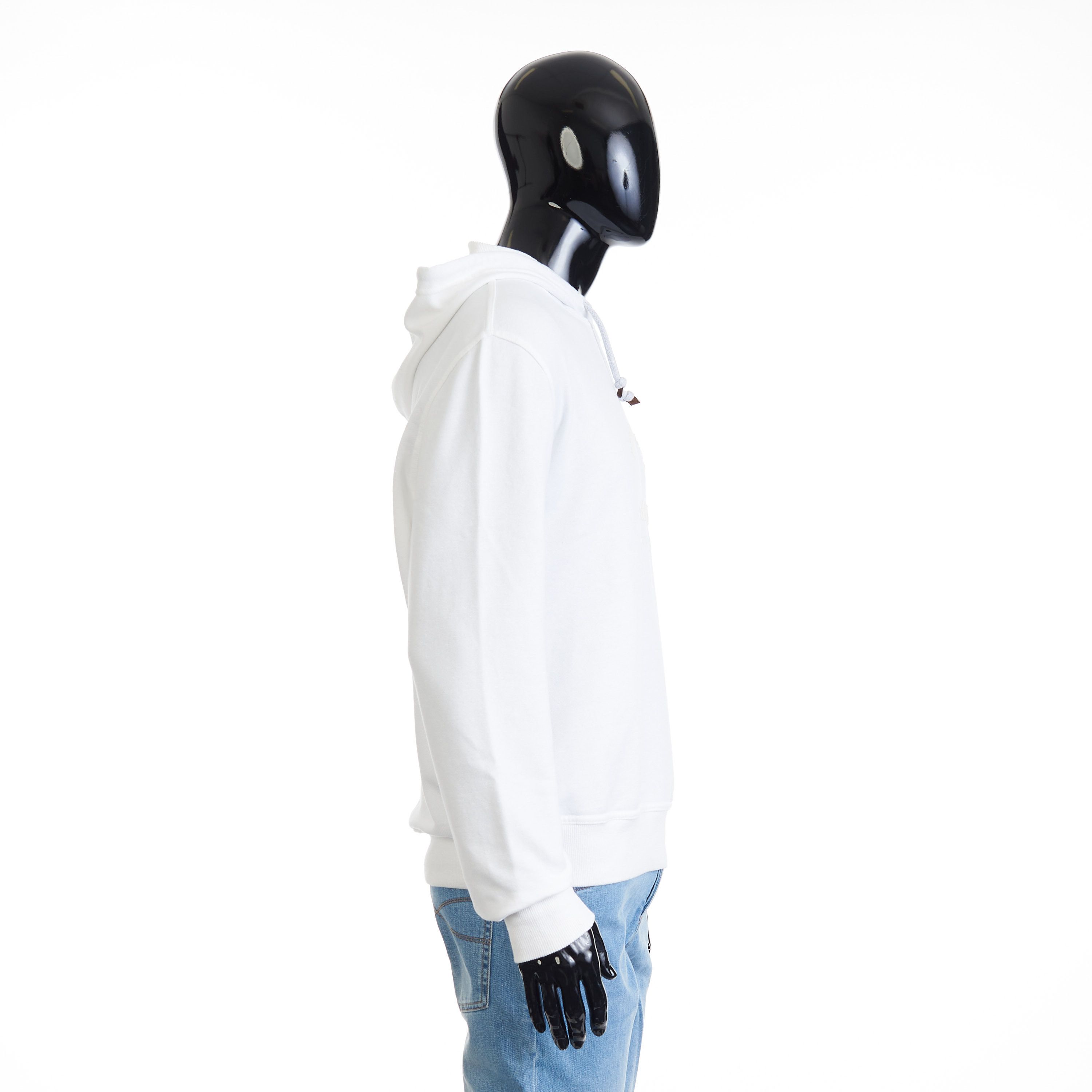 Brunello Cucinelli White Hooded Sweatshirt - Logo Embroidery, French Terry Size US XL / EU 56 / 4 - 7 Thumbnail