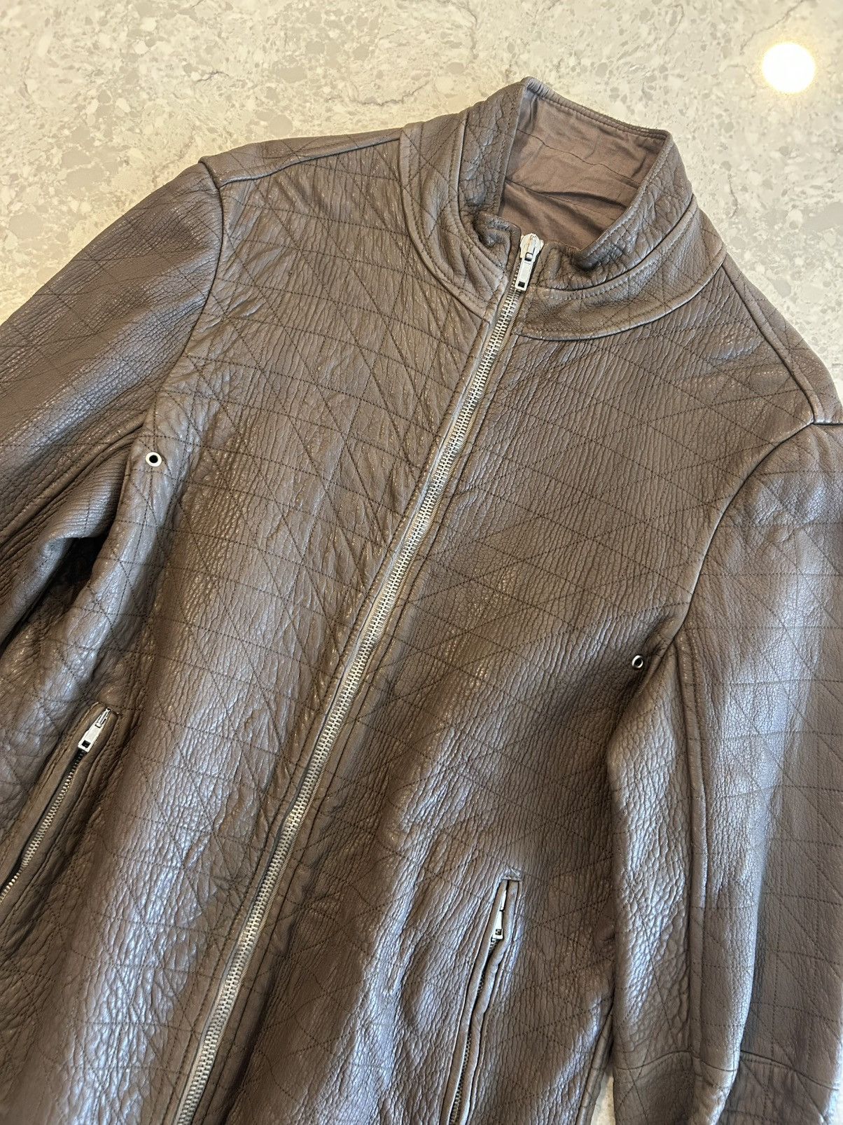 Rick Owens Rick Owens F/W 05 "MOOG" Heavy Lamb Leather Biker Jacket Size US XL / EU 56 / 4 - 2 Thumbnail