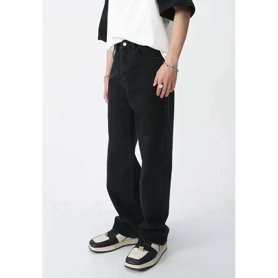 Japanese Brand Retro loose solid color straight leg jeans Size US 32 / EU 48 - 2 Thumbnail