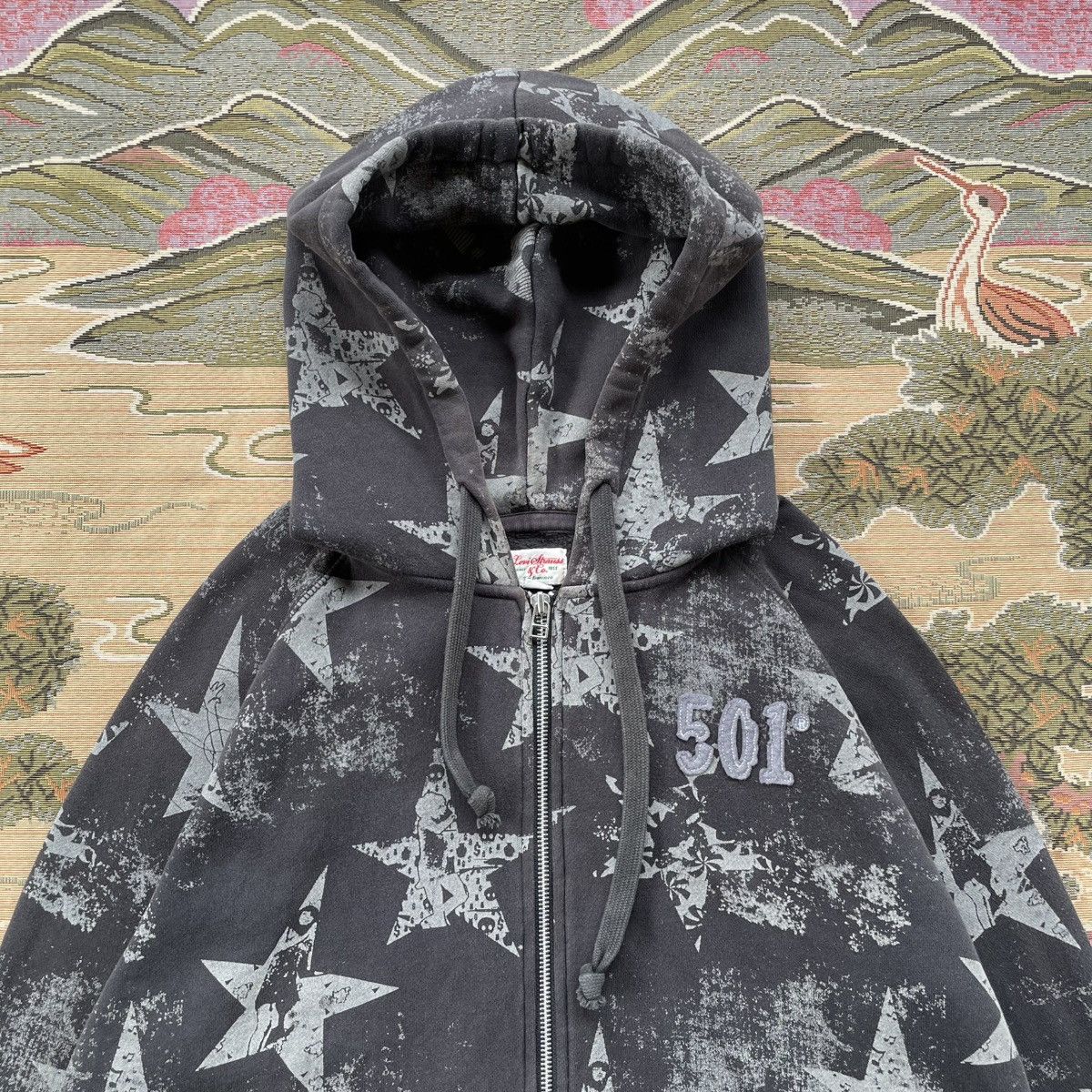 Levi's Vintage Levi's 501 Fullprint Star Hoodie Size US L / EU 52-54 / 3 - 3 Thumbnail