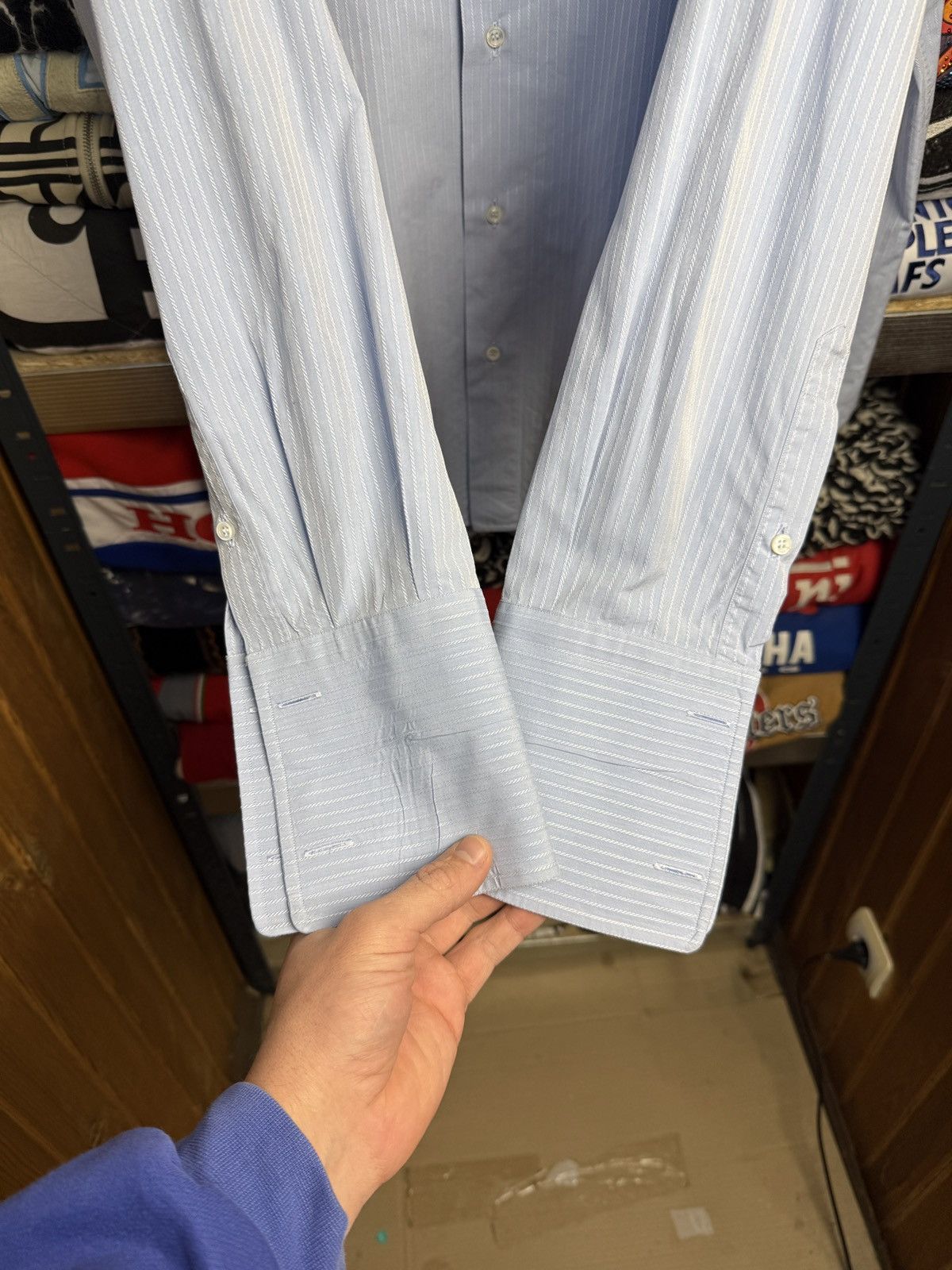 Brioni Vintage Brioni Shirt Made in Italy Stripped Blue Size US L / EU 52-54 / 3 - 7 Thumbnail