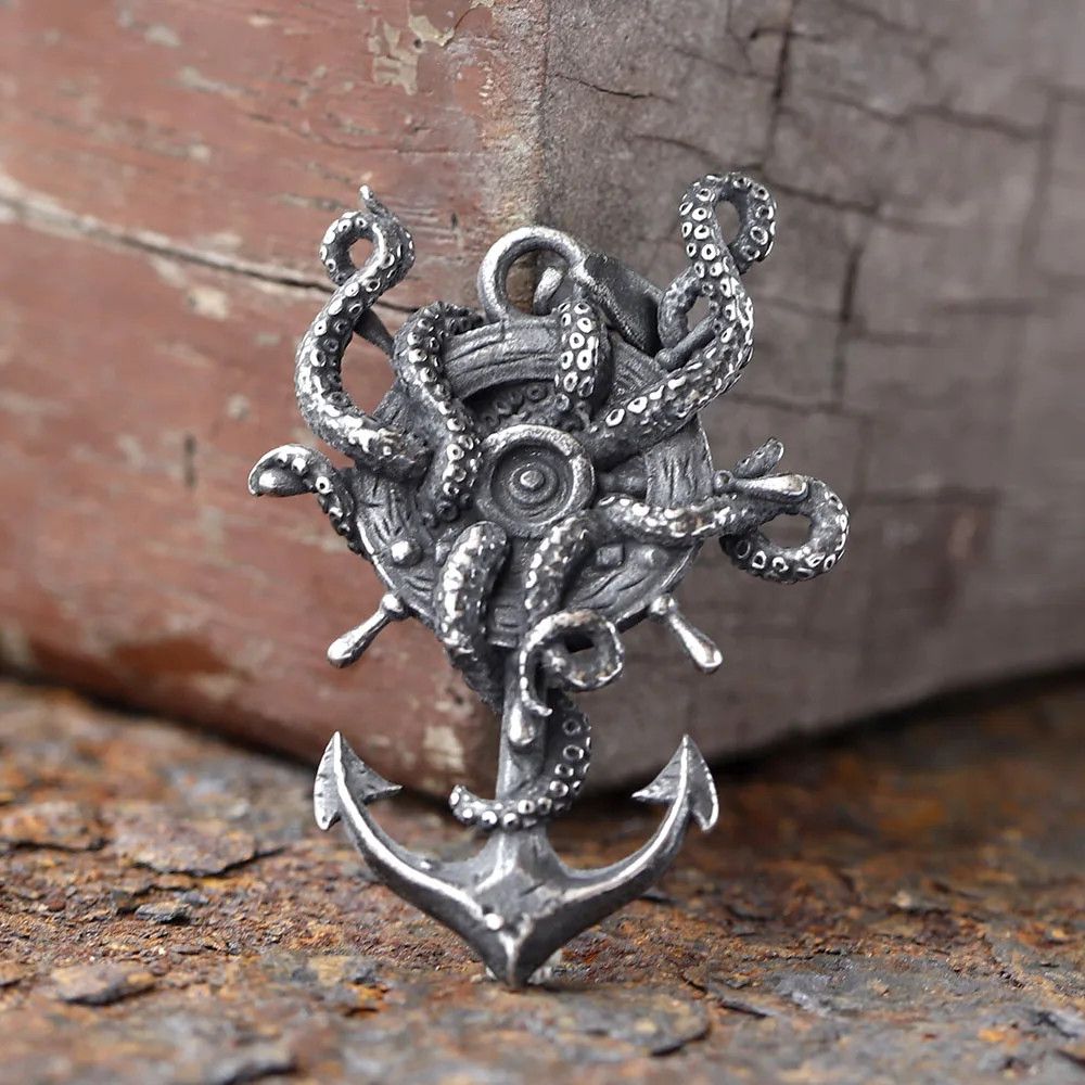 Jewelry Anchor and Squid Pendant Necklace Size ONE SIZE - 1 Thumbnail