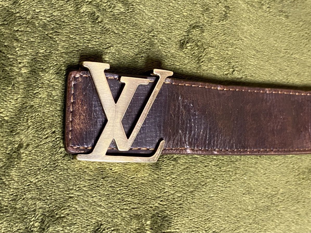 Louis Vuitton Vintage LOUIS VUITTON Leather Belt Brown M6902 Size 34 - 4 Thumbnail