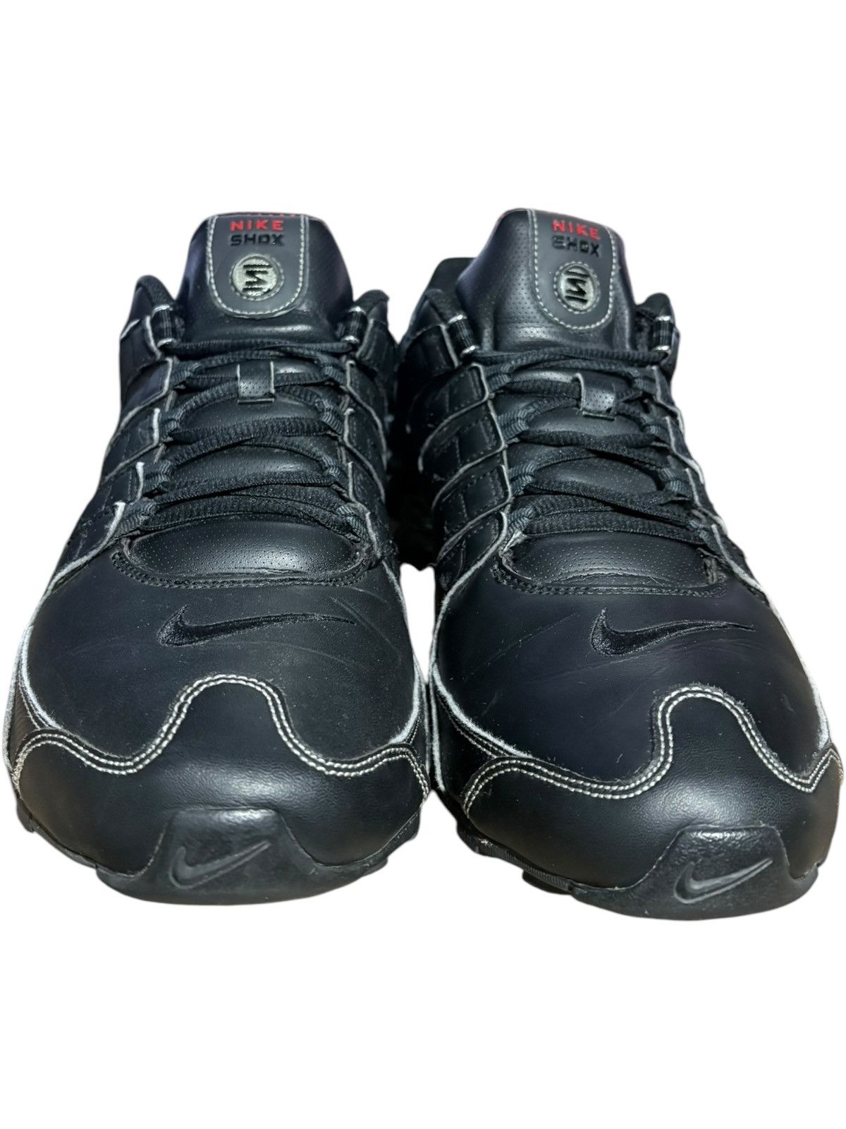 Nike × Vintage 12 Y2k Nike Shox NZ Varsity Red Black Logo runner basketball Size US 12 / EU 45 - 2 Thumbnail
