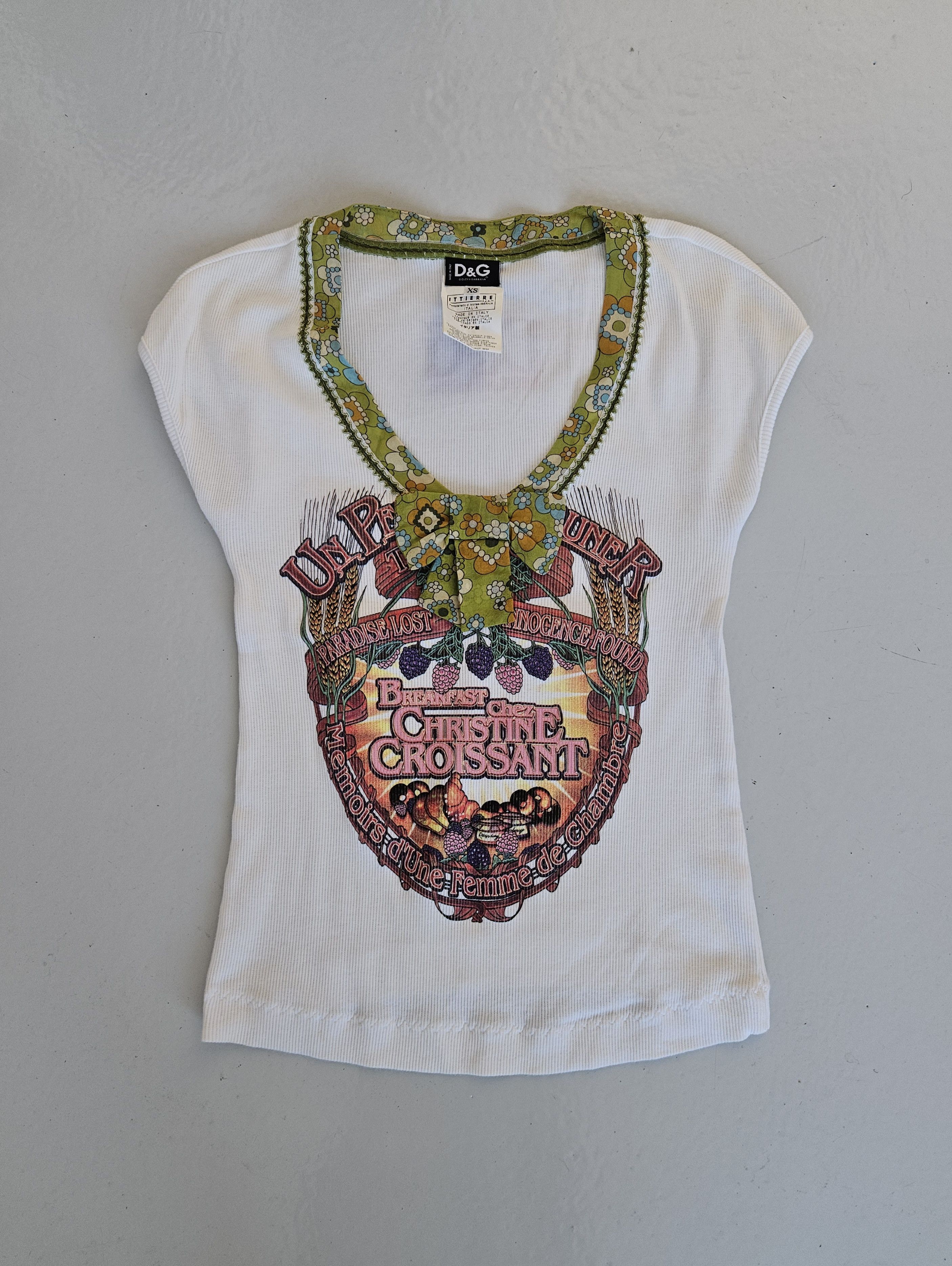 Dolce & Gabbana Archive y2k Dolce Gabbana Christine Croissant ribbed top Size XS / US 0-2 / IT 36-38 - 1 Thumbnail
