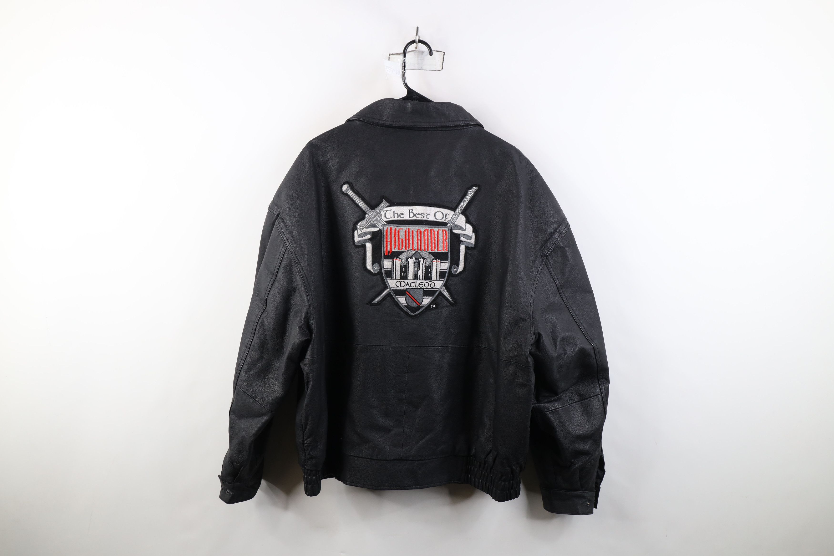 Vintage Vintage 90s Highlander Movie Quilted Leather Jacket Black Size US XL / EU 56 / 4 - 13 Thumbnail