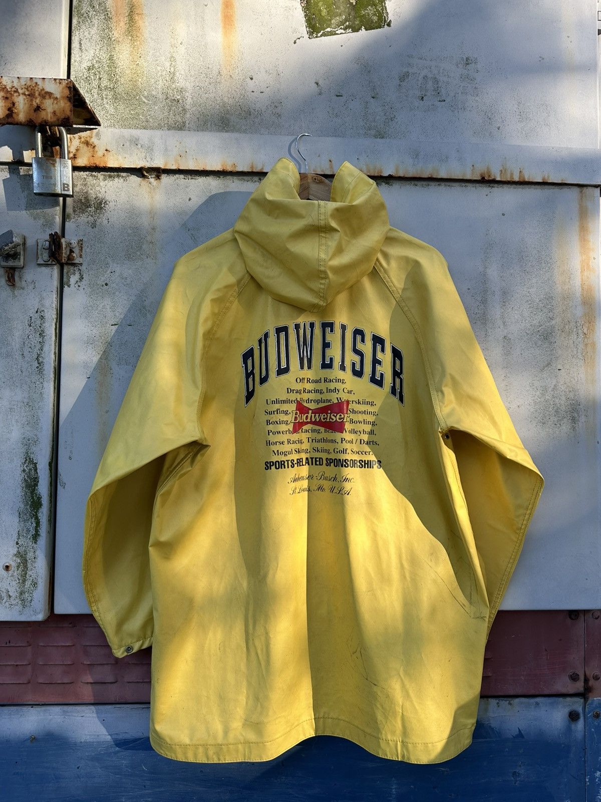 Budweiser 👹Vintage Budweiser Reversible Waterproof Long Rain Jacket Size US L / EU 52-54 / 3 - 6 Thumbnail