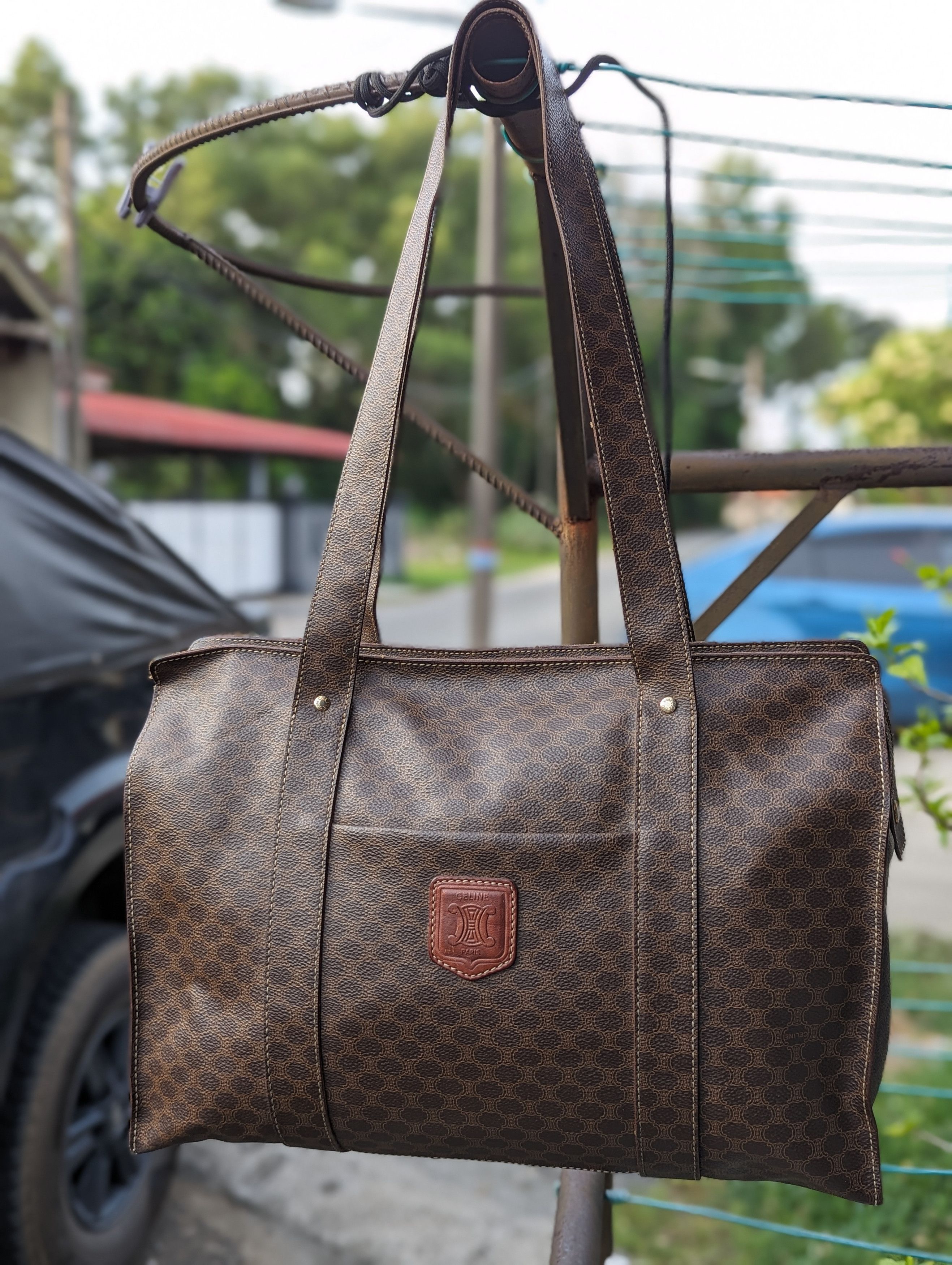 Celine Vintage Celine Macadam Pattern Shoulder/Tote Bag Brown Size ONE SIZE - 1 Thumbnail