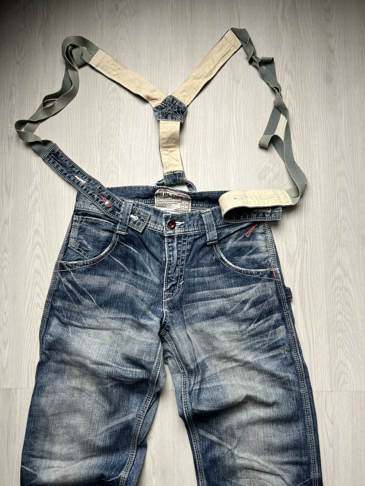 If Six Was Nine Edwin Suspender Distressed Flared Jeans Size US 30 / EU 46 - 5 Thumbnail
