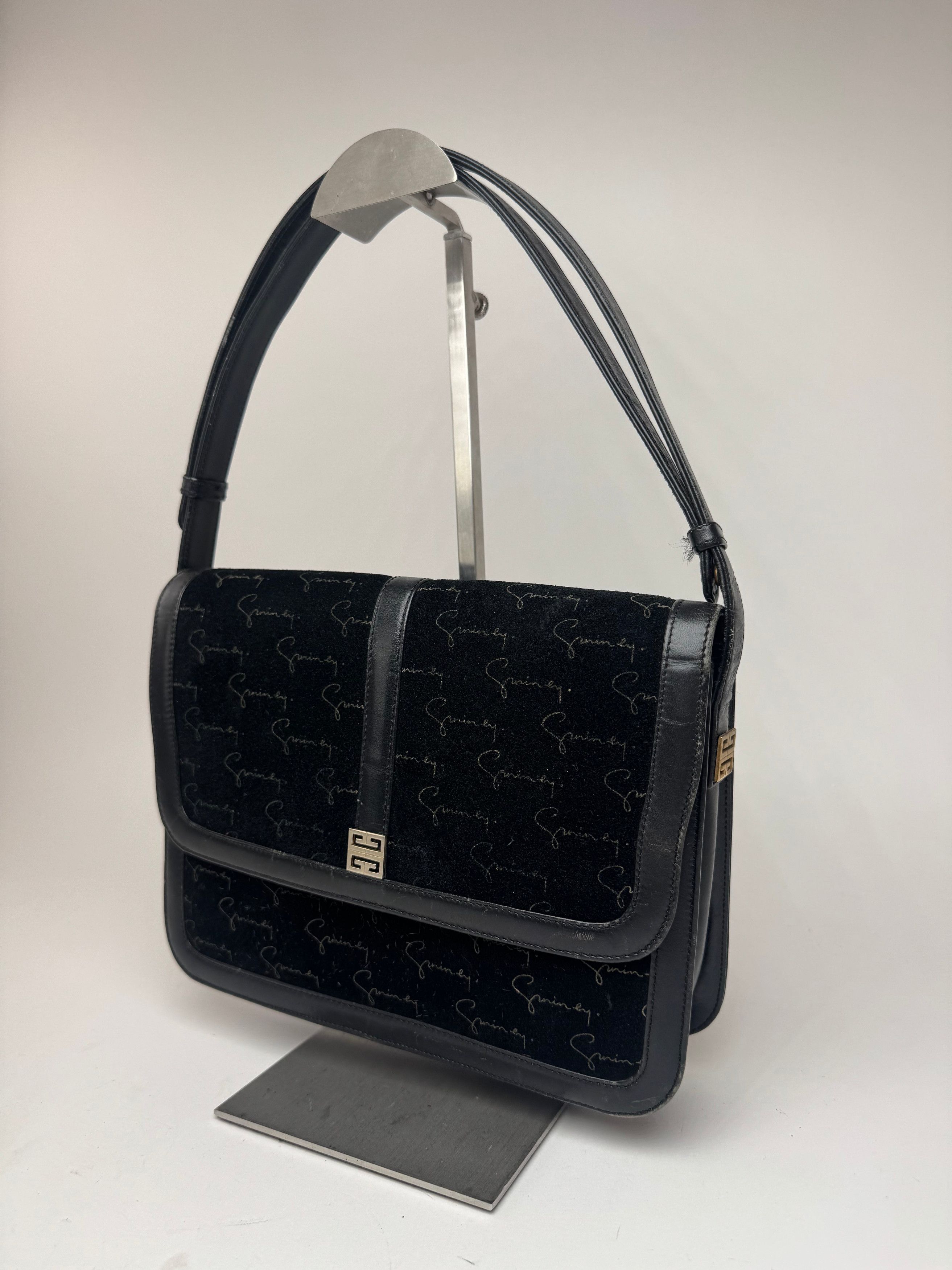 Givenchy Vintage Wool Leather monogram bag black brown Size ONE SIZE - 1 Thumbnail