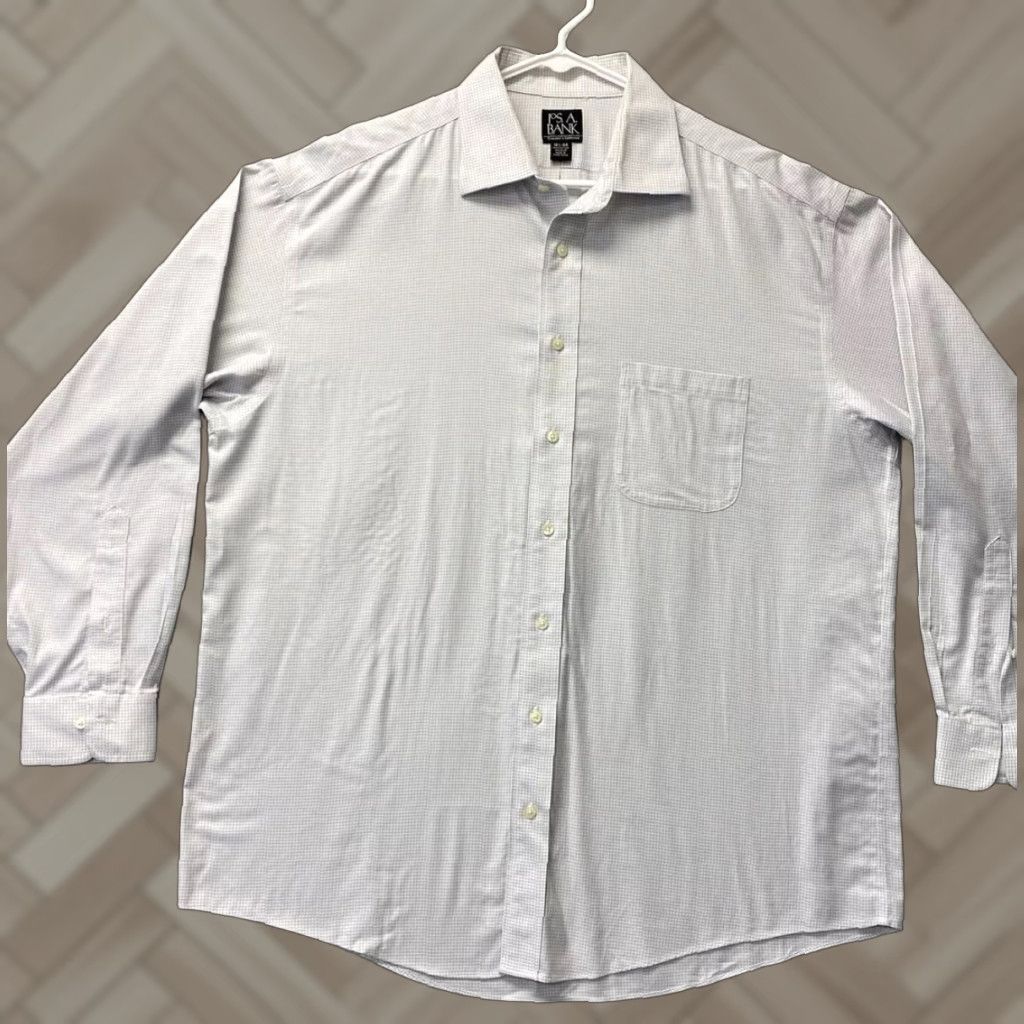 Vintage VINTAGE Jos A Bank Classic Long Sleeve Button Up Shirt Men's 16.5 34 Gray Check /80-99 Size US L / EU 52-54 / 3 - 1 Thumbnail