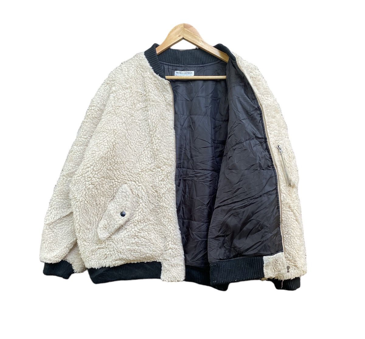 Vintage Vintage Rodeo Crowns Fleece Spellout Bomber Jacket Size US M / EU 48-50 / 2 - 2 Thumbnail