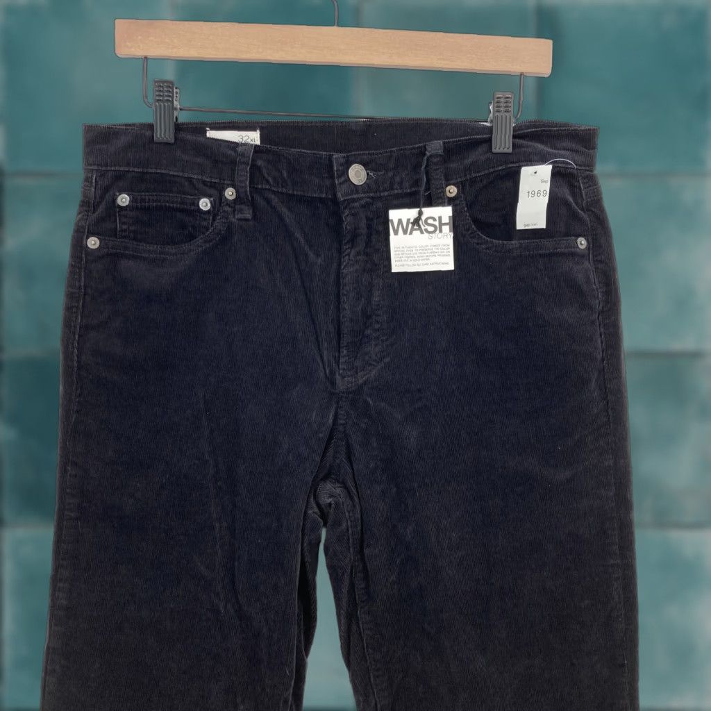 Gap Gap 1969 Always Skinny Pants Women's 32XL Black Stretch Corduroy Mid Rise NWT Size 24" / US 00 / IT 34 - 1 Thumbnail
