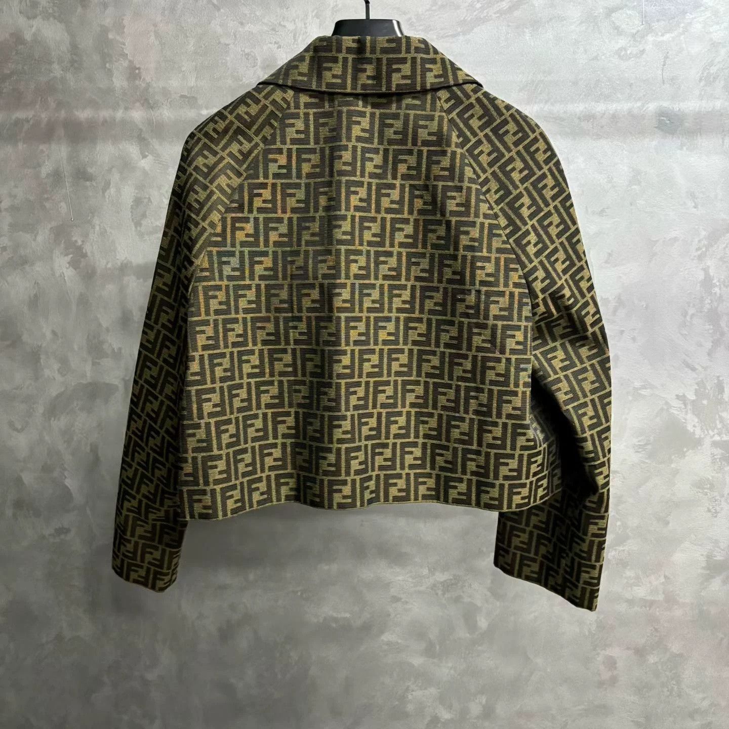 Fendi Fendi Brown Letter Print Lapel Jacket Size US XXS / EU 40 - 5 Thumbnail