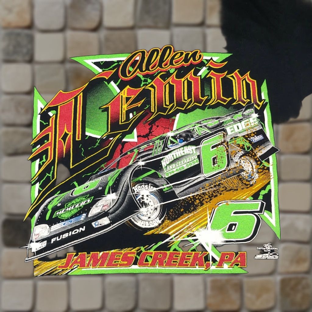 Vintage Allen Lemin Racing Shirt Men Small James Creek PA Raceway Motorsport Race Car Shirt Mens Short Sleeve Crew Neck Black Cotton Size US S / EU 44-46 / 1 - 1 Thumbnail