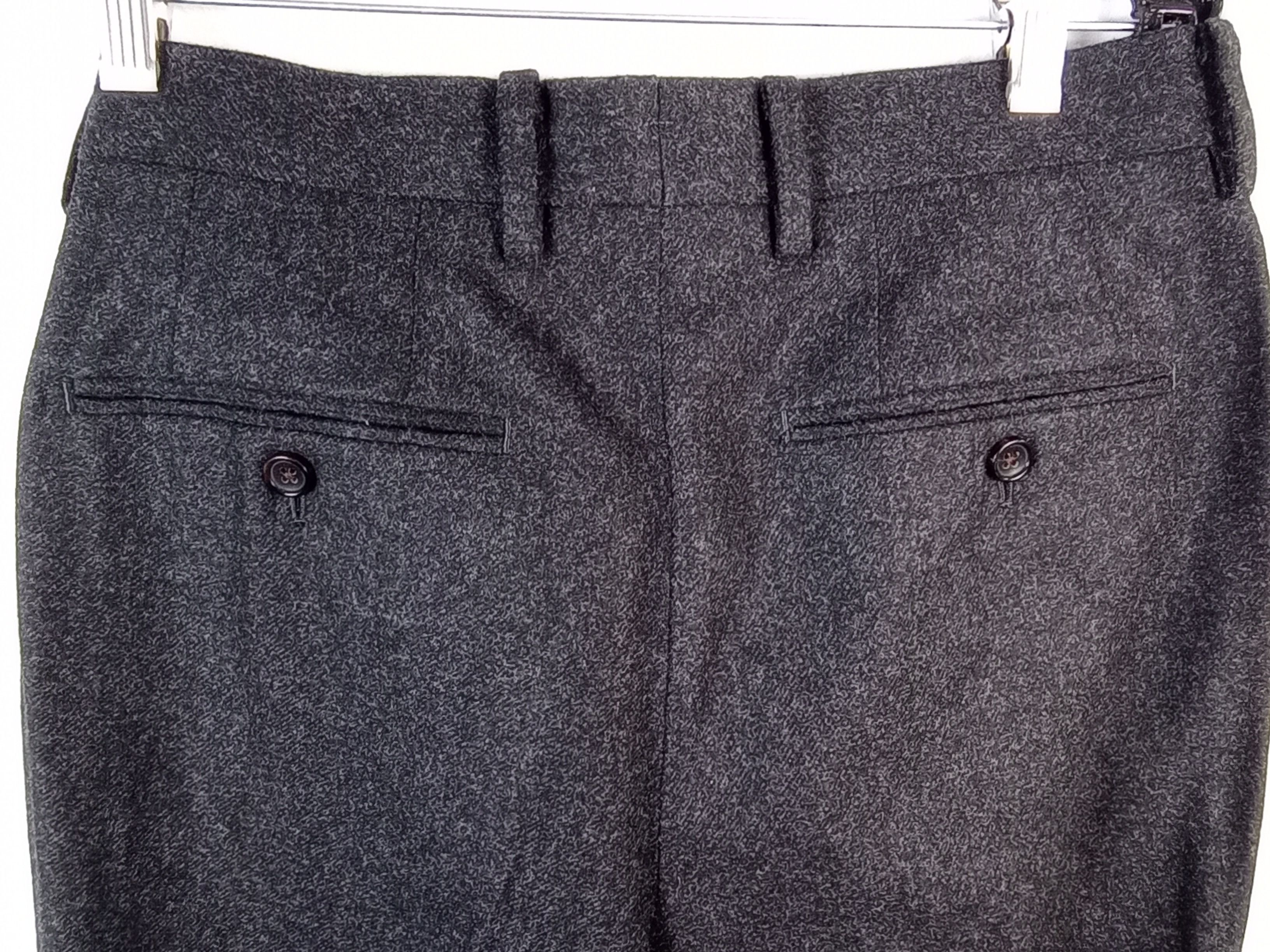 Spier & Mackay Spier & Mackay Wool Flannel Trousers Charcoal Gray Slim 30 Size 36R - 3 Thumbnail