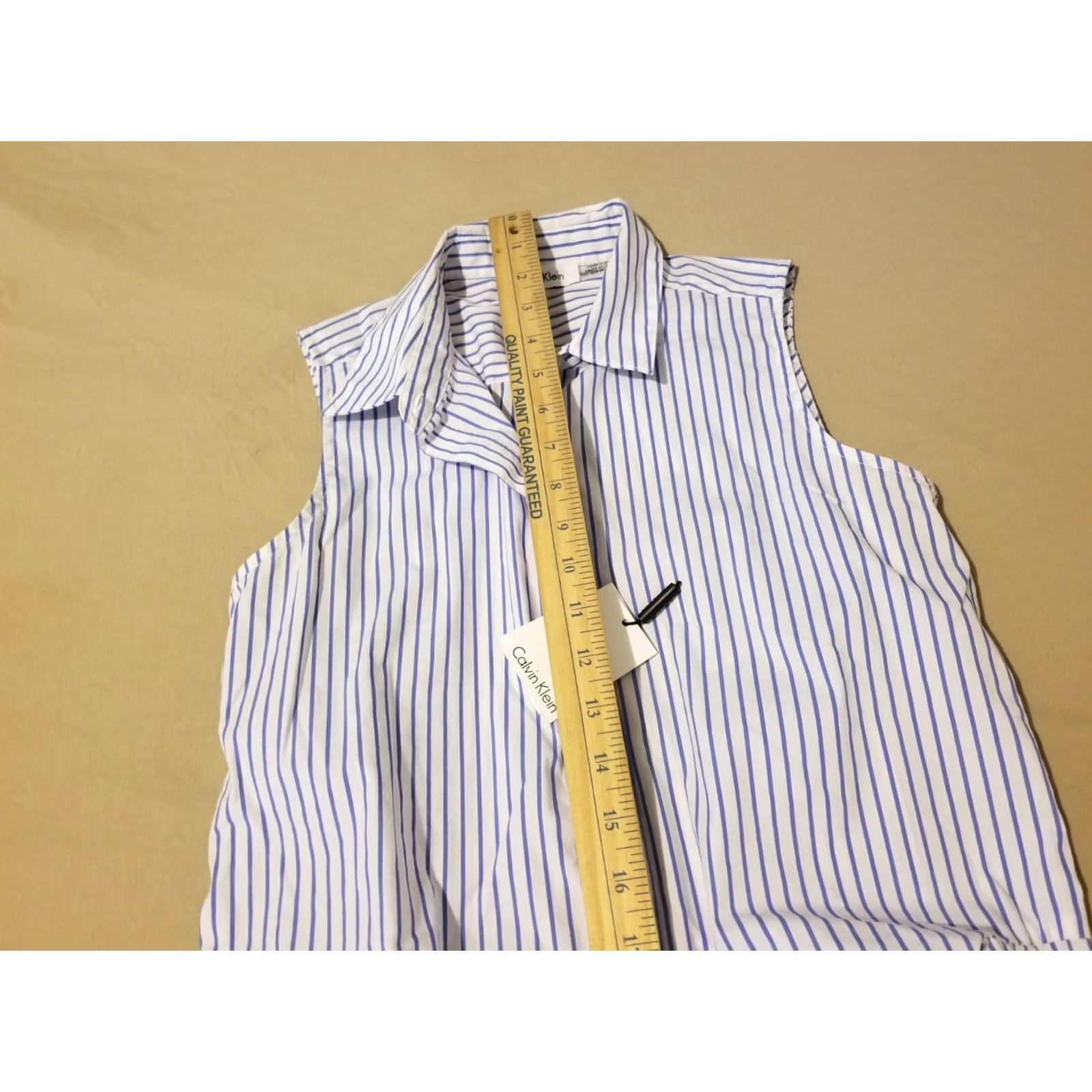 Calvin Klein Womens Calvin Klein Shirt Blouse XS White Stripes Cotton Size XS / US 0-2 / IT 36-38 - 4 Thumbnail