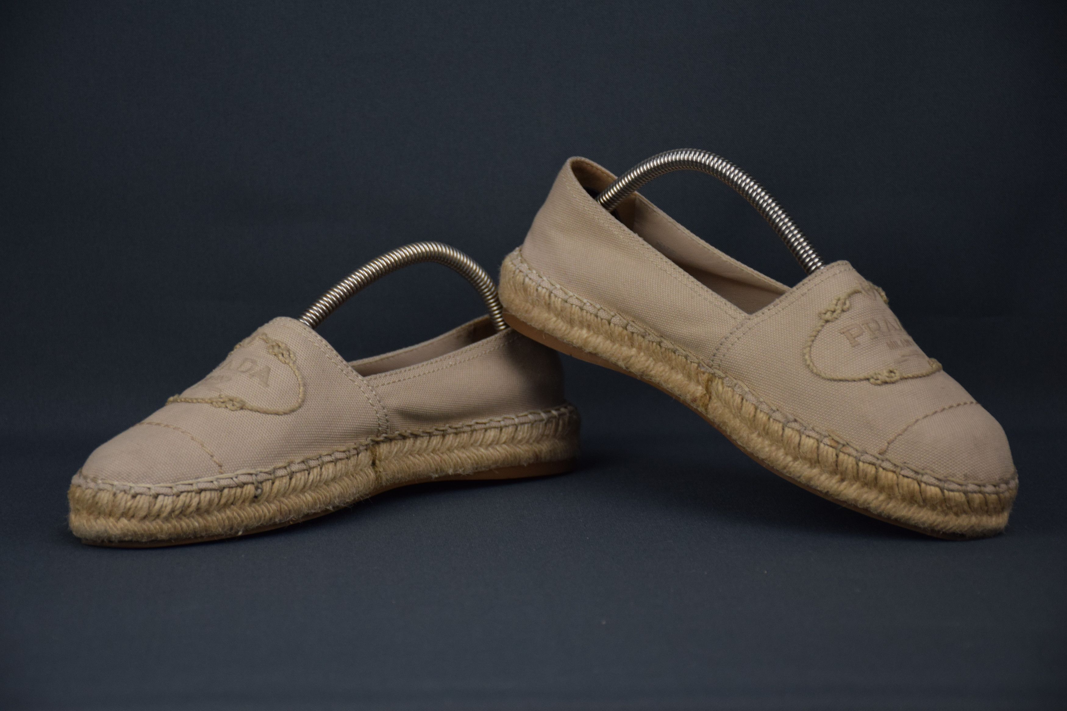 Prada PRADA Beige Espadrille Canvas Flats US 6.5 UK 4.5 EU 37.5 Size US 6.5 / IT 36.5 - 6 Thumbnail