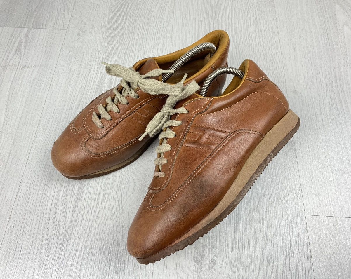 Hermes Vintage Hermes Leather Sneakers Shoes Brown 41 Size US 8 / EU 41 - 1 Thumbnail