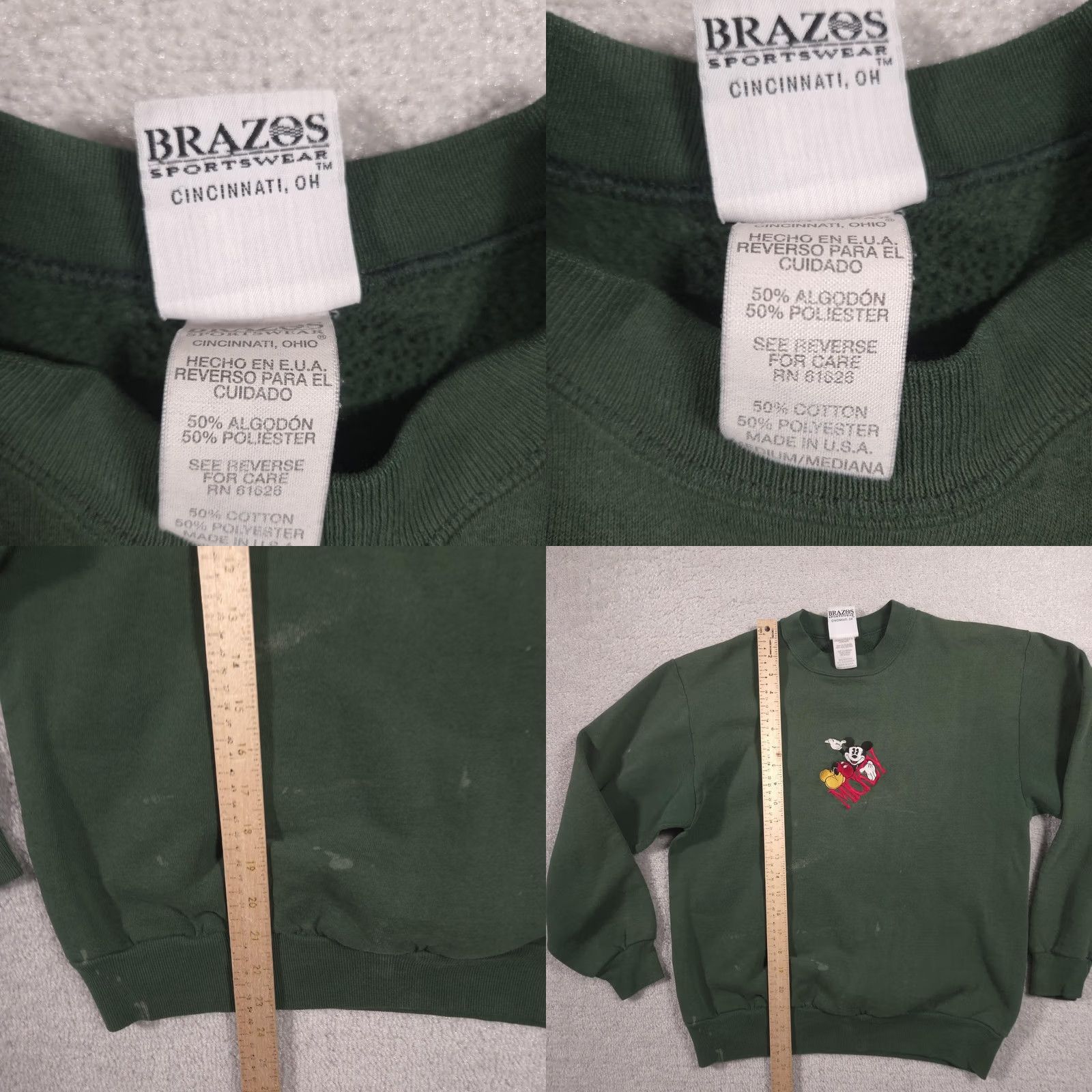 Mickey & Co. Vintage Mickey & Co Sweatshirt Womens M Green Crewneck Embroidered Disney Graphic Print Embroidered Mickey Mouse Size M / US 6-8 / IT 42-44 - 9 Thumbnail