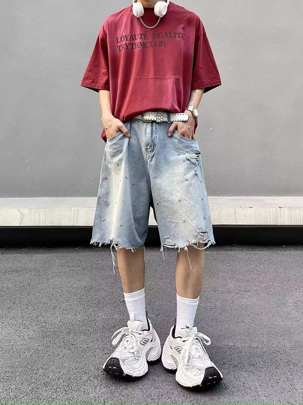 Jean High Street Ripped Short Jeans Size US 33 - 2 Thumbnail