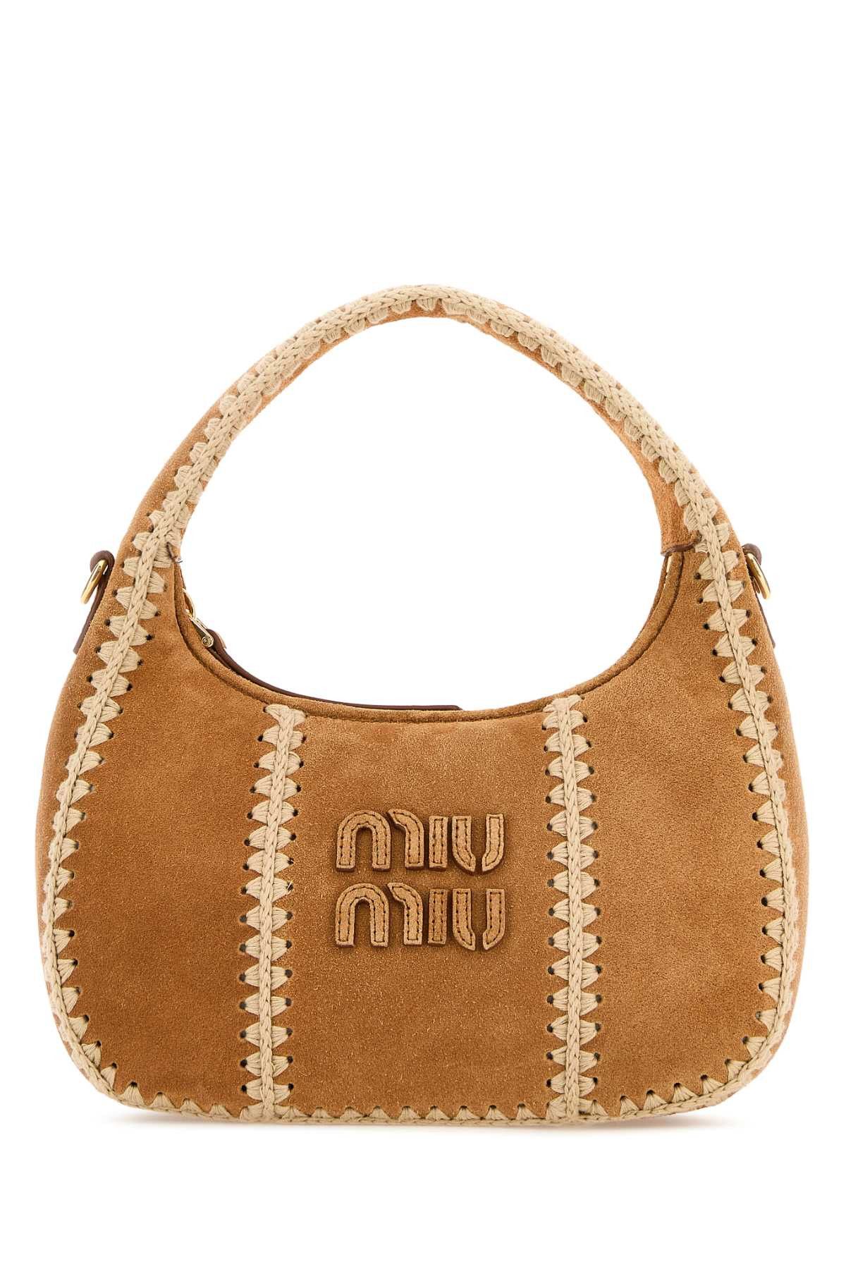 Miu Miu Beige Suede Handbag Size ONE SIZE - 1 Thumbnail