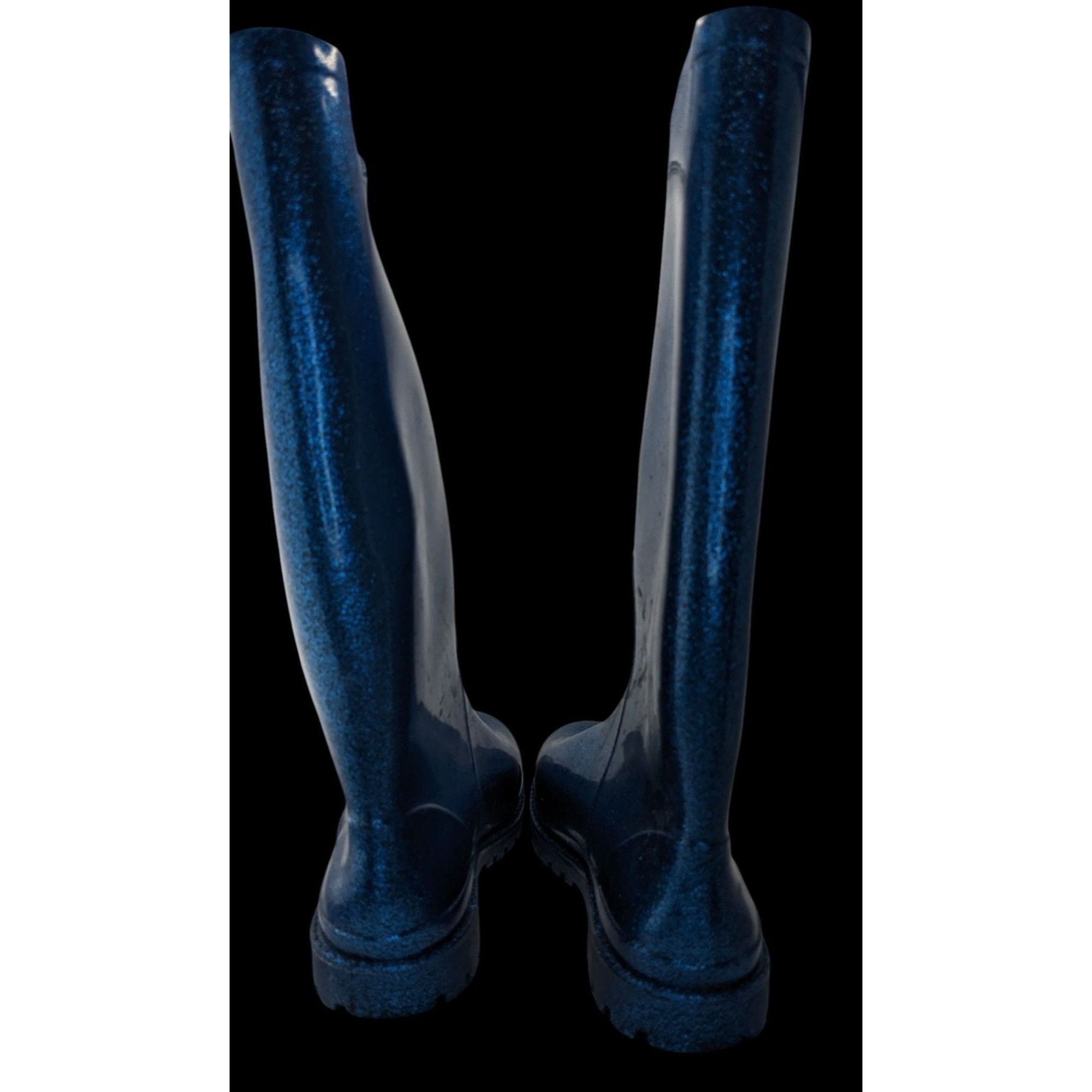 Chiara Ferragni Chiara Ferragni Glitter Blue Rain Boots With Iconic Eye Deta Size US 9 / IT 39 - 3 Thumbnail