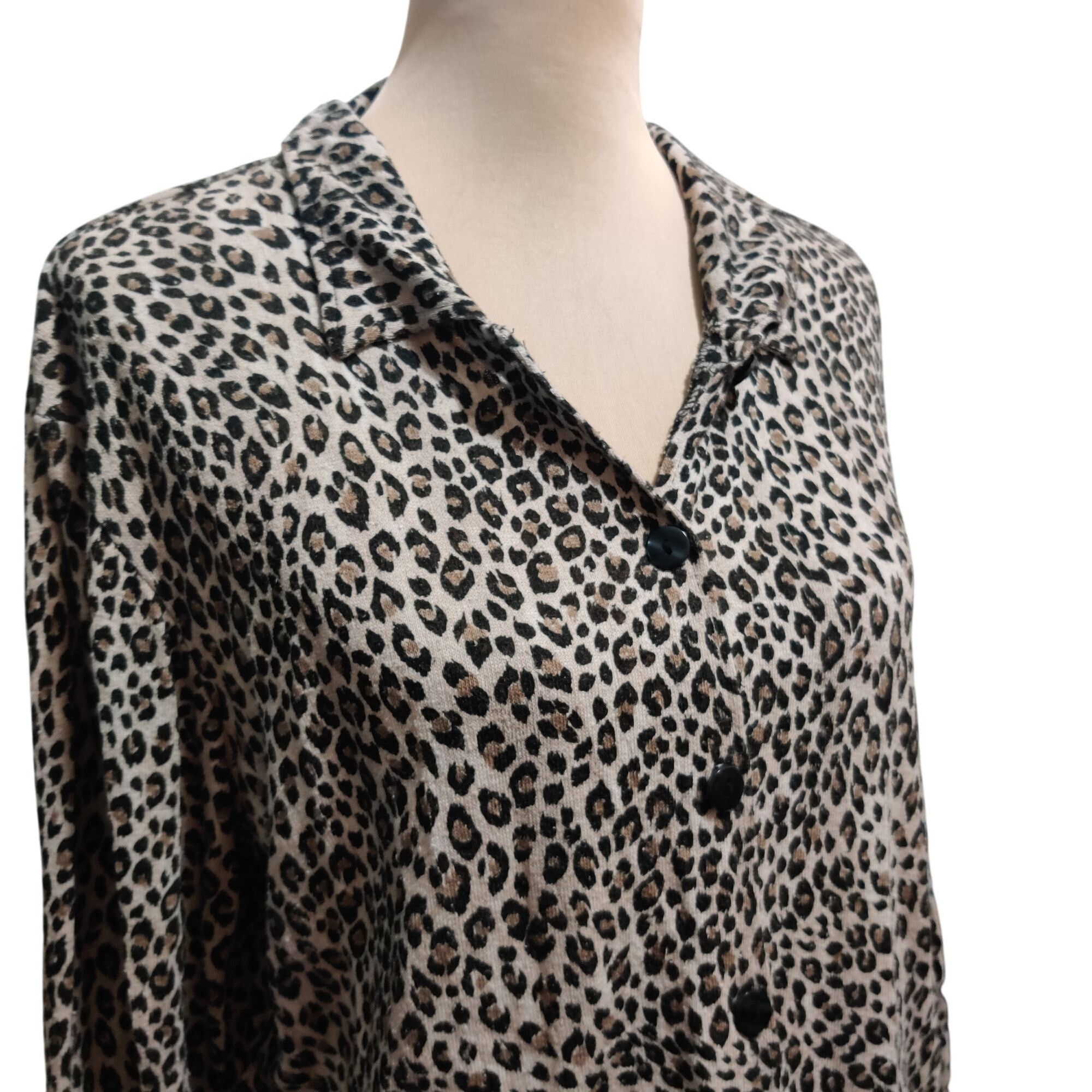 Vintage Vintage Cervelle L Matte Silk Leopard Print Blouse Long Slee Size L / US 10 / IT 46 - 3 Thumbnail