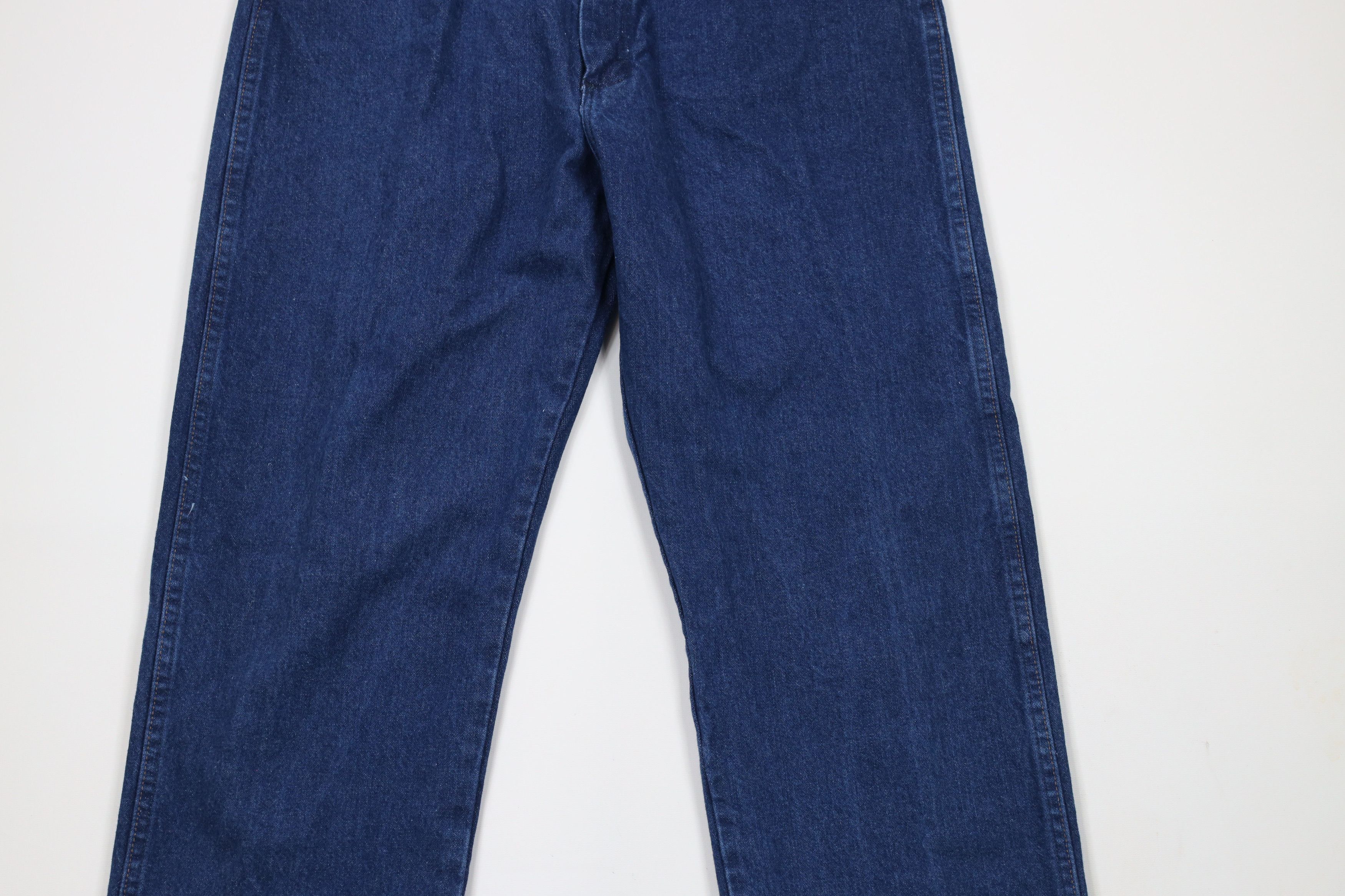 Vintage × Wrangler Vintage 90s Wrangler Spell Out Straight Leg Denim Jeans Blue Size US 35 - 3 Thumbnail