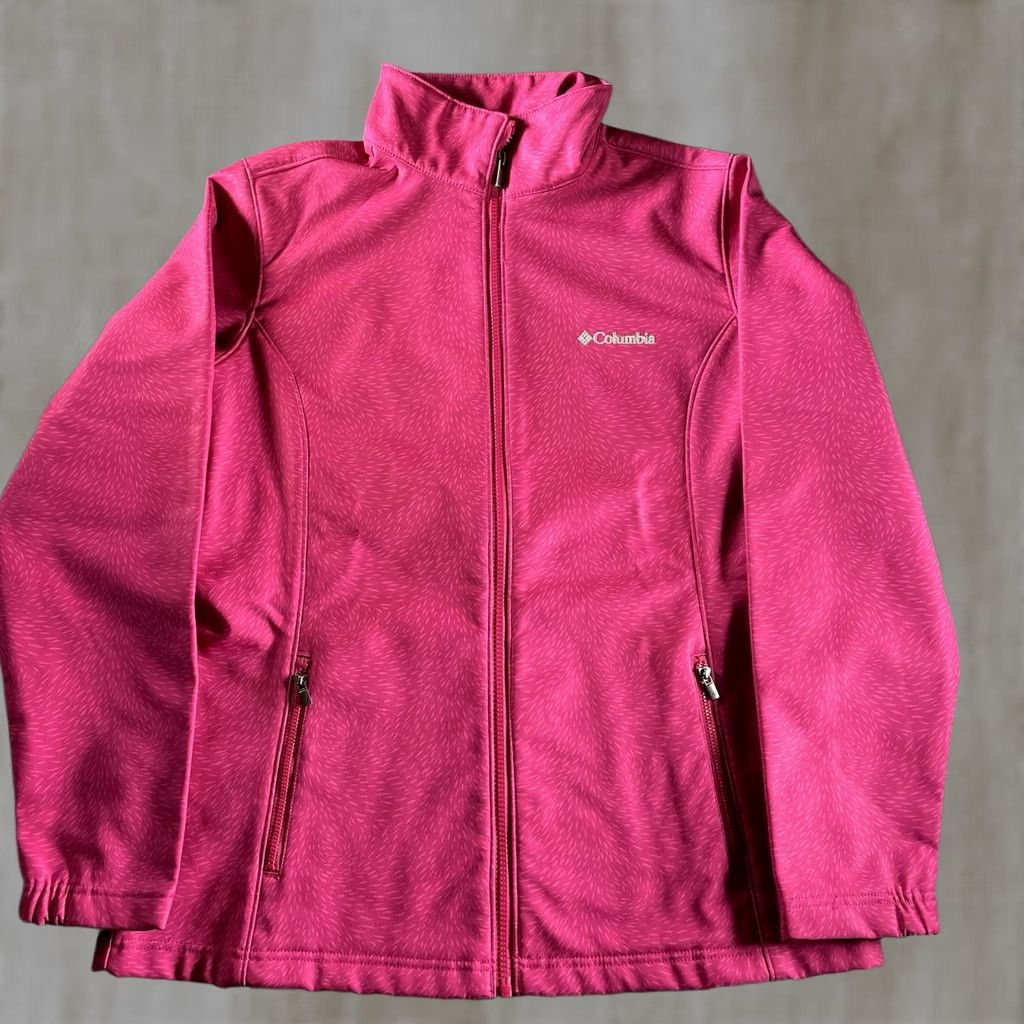 Pinko Columbia Jacket Womens Large Pink Fleece Full Zip Stand Collar Pockets Magenta Color Zip Up Mens? Ladies? Size L / US 10 / IT 46 - 1 Thumbnail