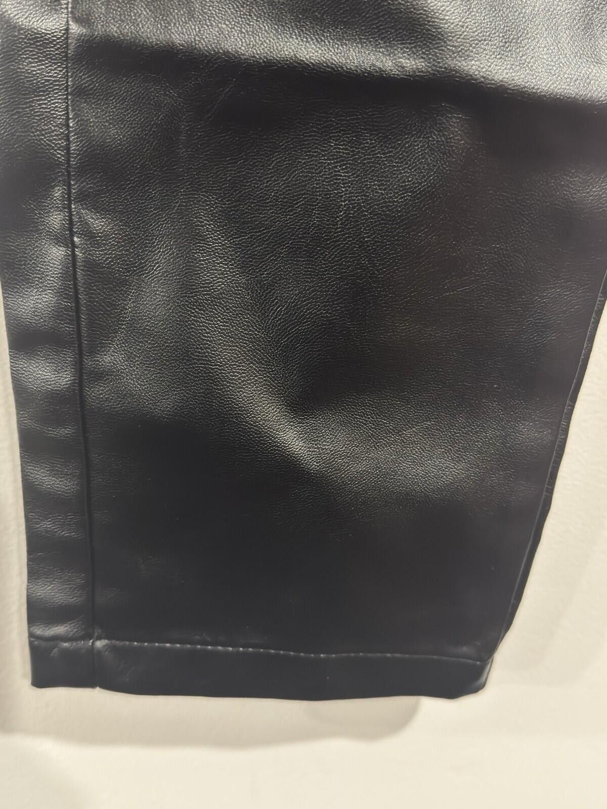 The Unbranded Brand Black Faux Leather Pants Womens Straight Leg High Waist M Size 32" / US 10 / IT 46 - 5 Thumbnail