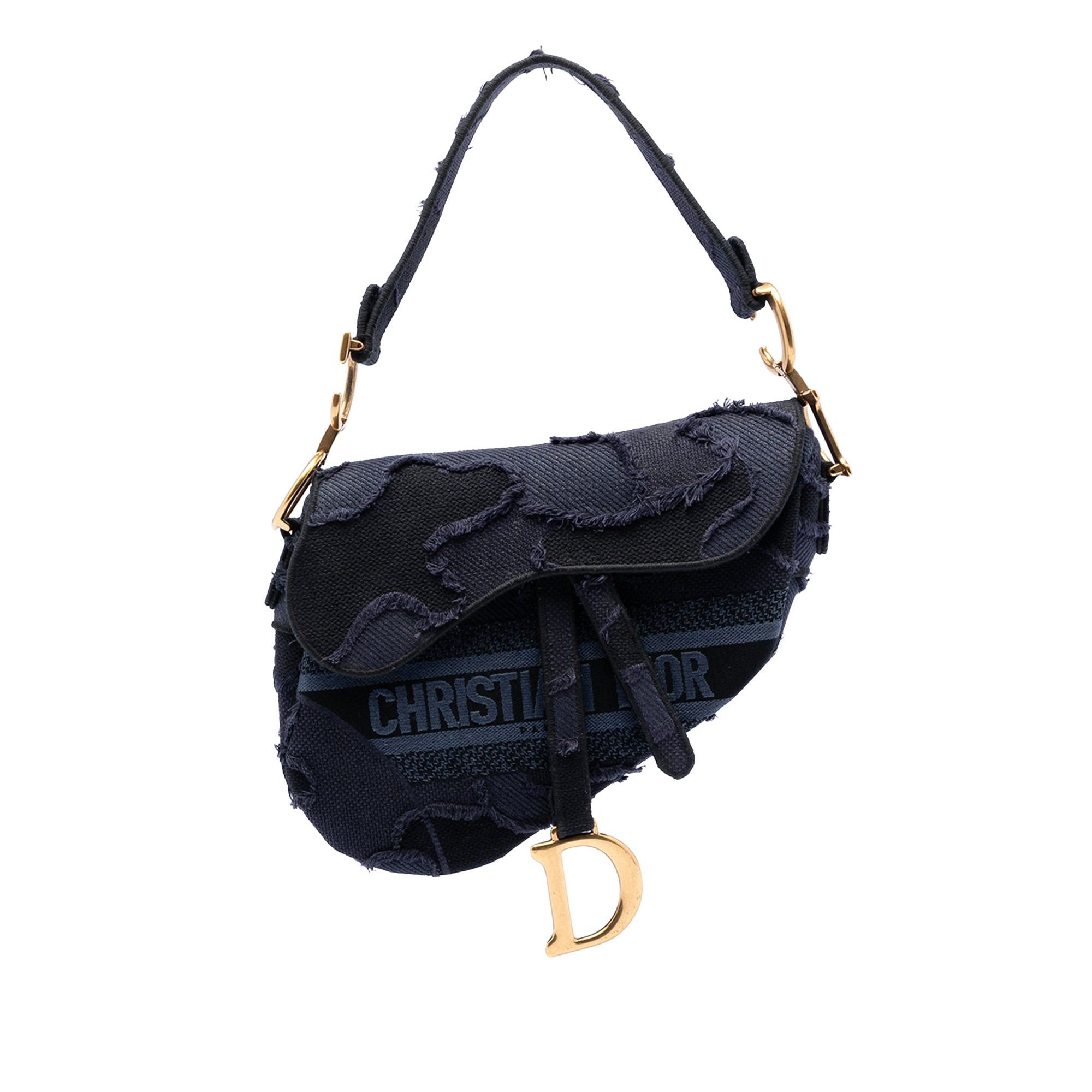 Dior Canvas Embroidered Camouflage Saddle Bag Size ONE SIZE - 1 Thumbnail