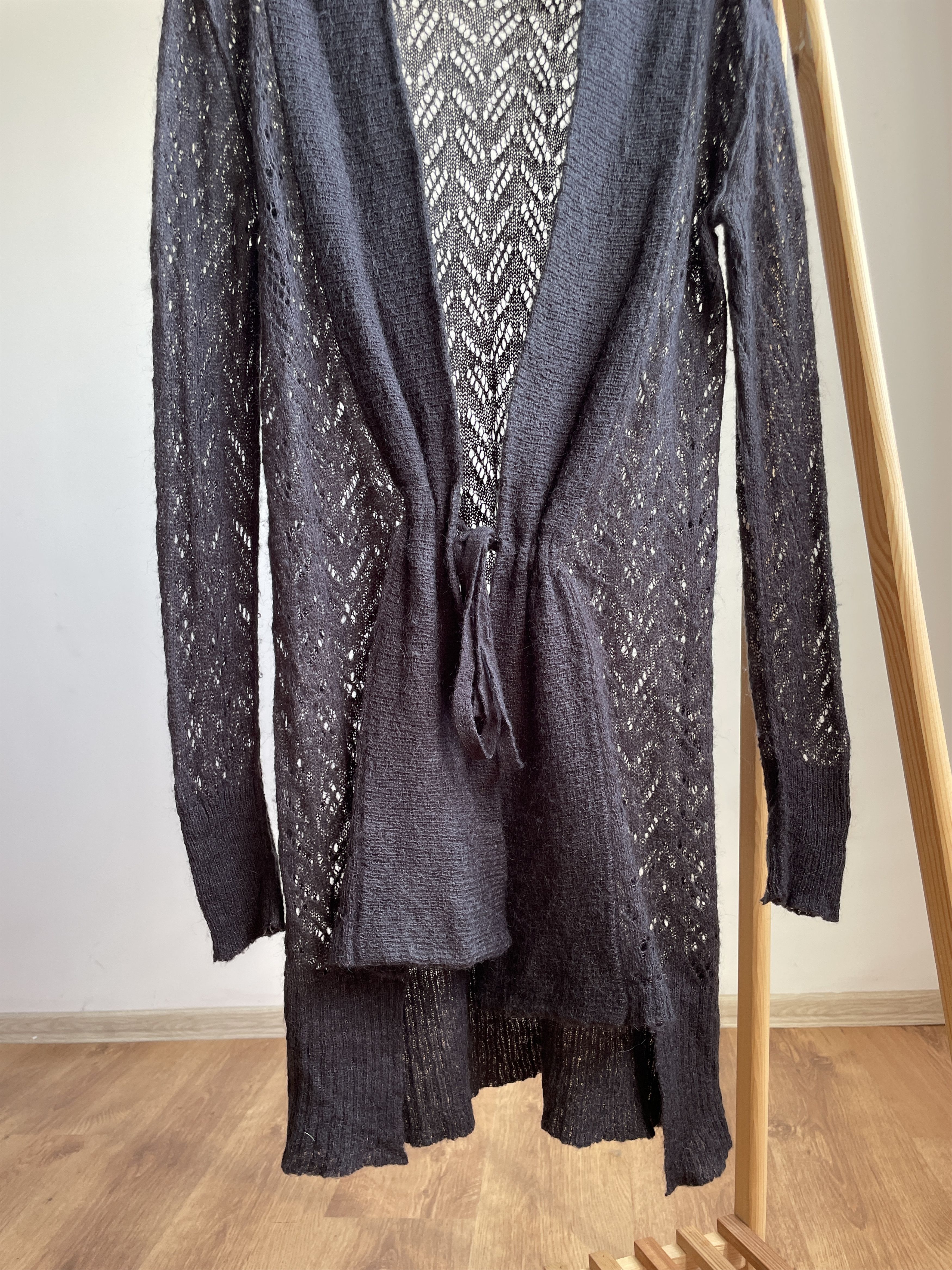 Allsaints Allsaints Womens Tapio Long Wrap Open Knit Cardigan Size M / US 6-8 / IT 42-44 - 4 Thumbnail