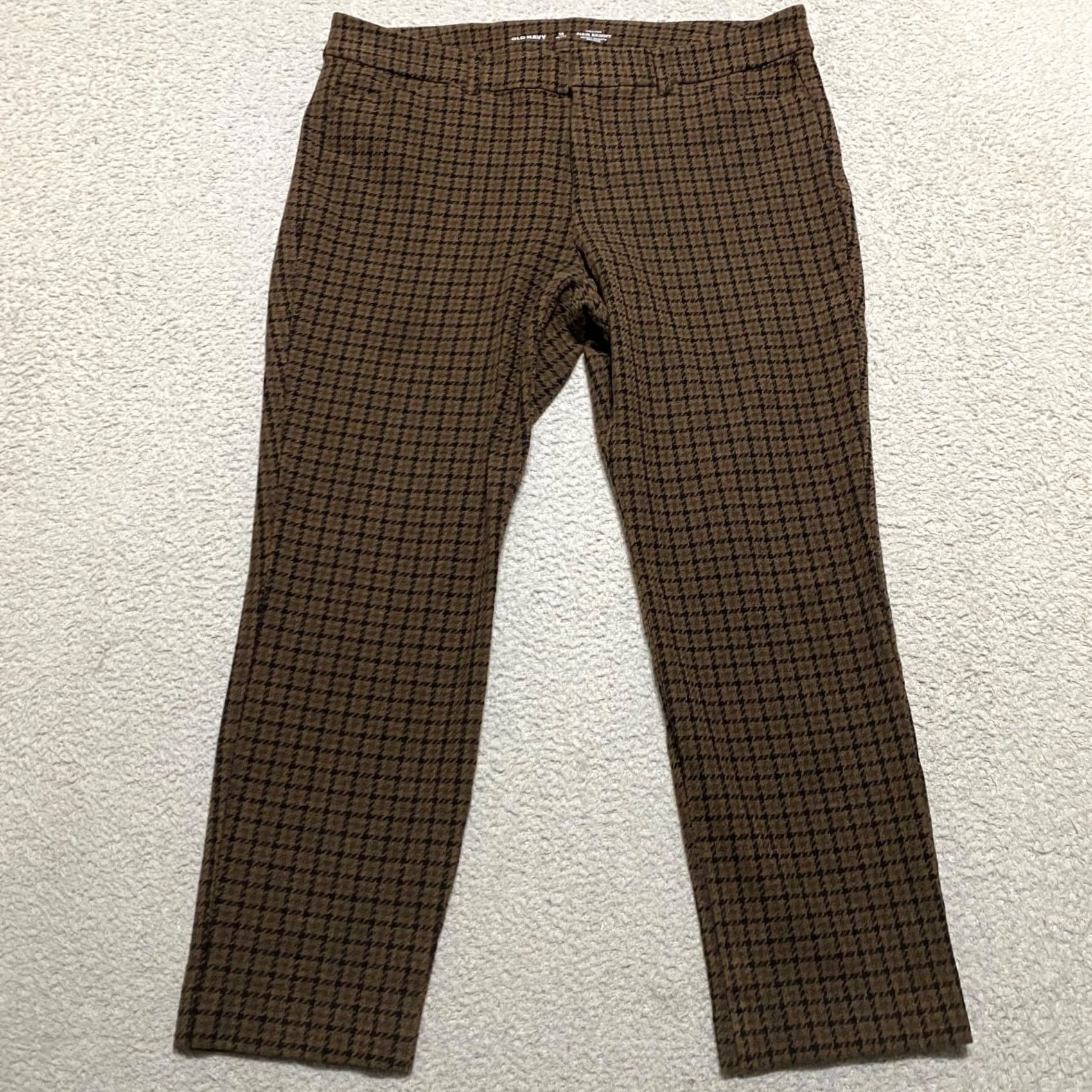 Old Navy Old Navy Pixie Skinny Stretch Plaid Pants - Brown, 12P, Petite, High Rise, Ankle, Wool? Wait no Size 34" / US 12 / IT 48 - 2 Thumbnail