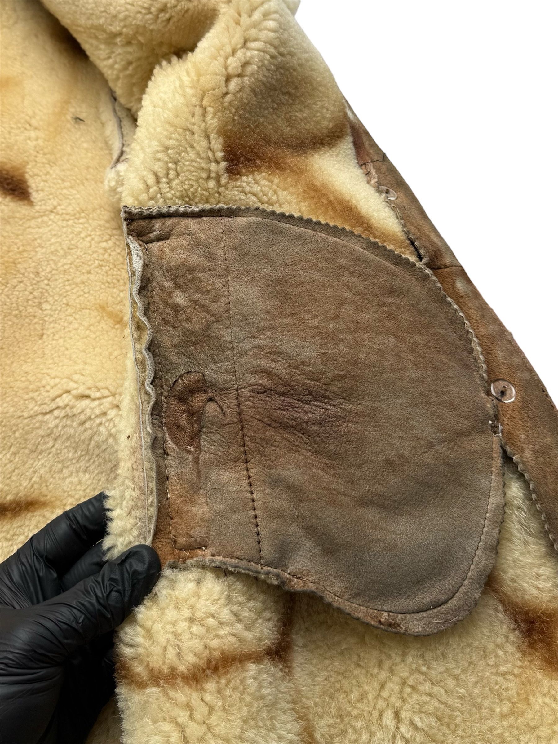 Vintage Real Sheepskin Coat From The 90's(V375) Size S / US 4 / IT 40 - 6 Thumbnail