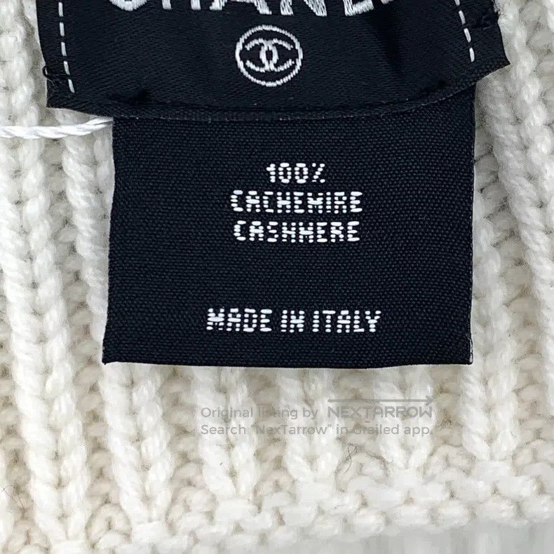 Chanel Chanel White logo letter embroidery cashmere knitted wooll Size ONE SIZE - 7 Thumbnail