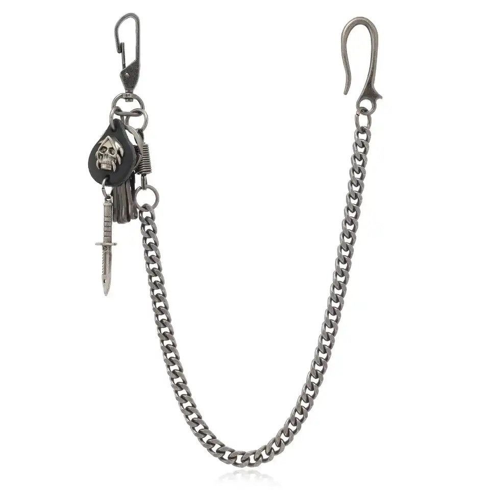 Vintage Jeans Trousers Chains On Pant Skull Ghost Head Size ONE SIZE - 2 Thumbnail